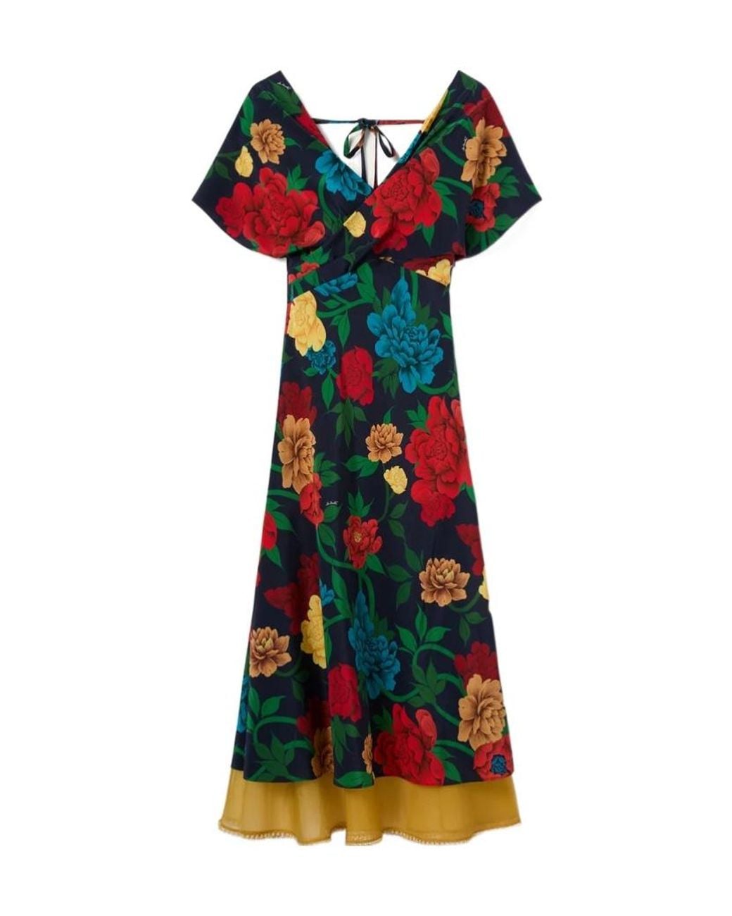 LaDoubleJ Multicolor Floral A-Line Dress