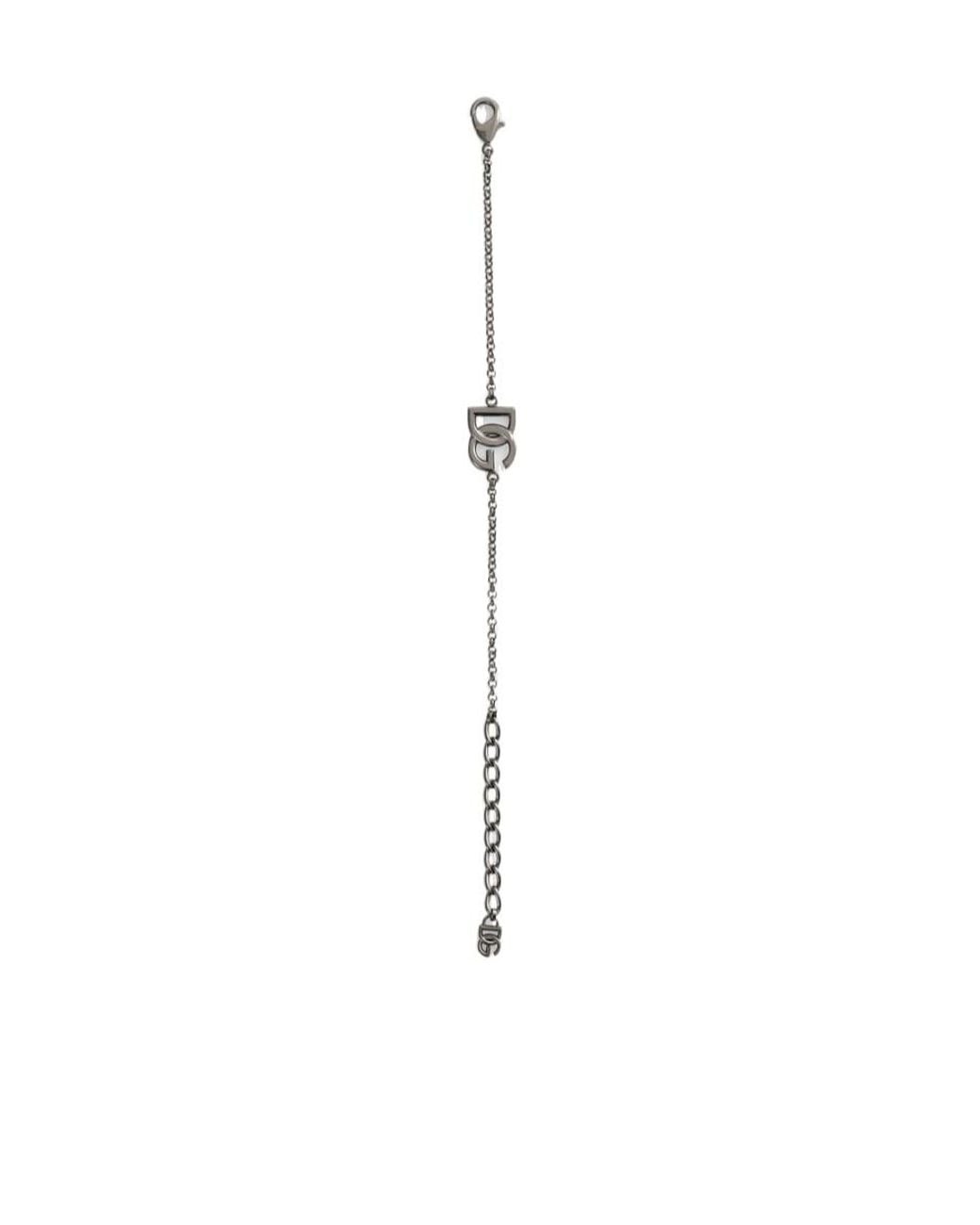 Dolce & Gabbana Metallic Logo-Charm Bracelet for men