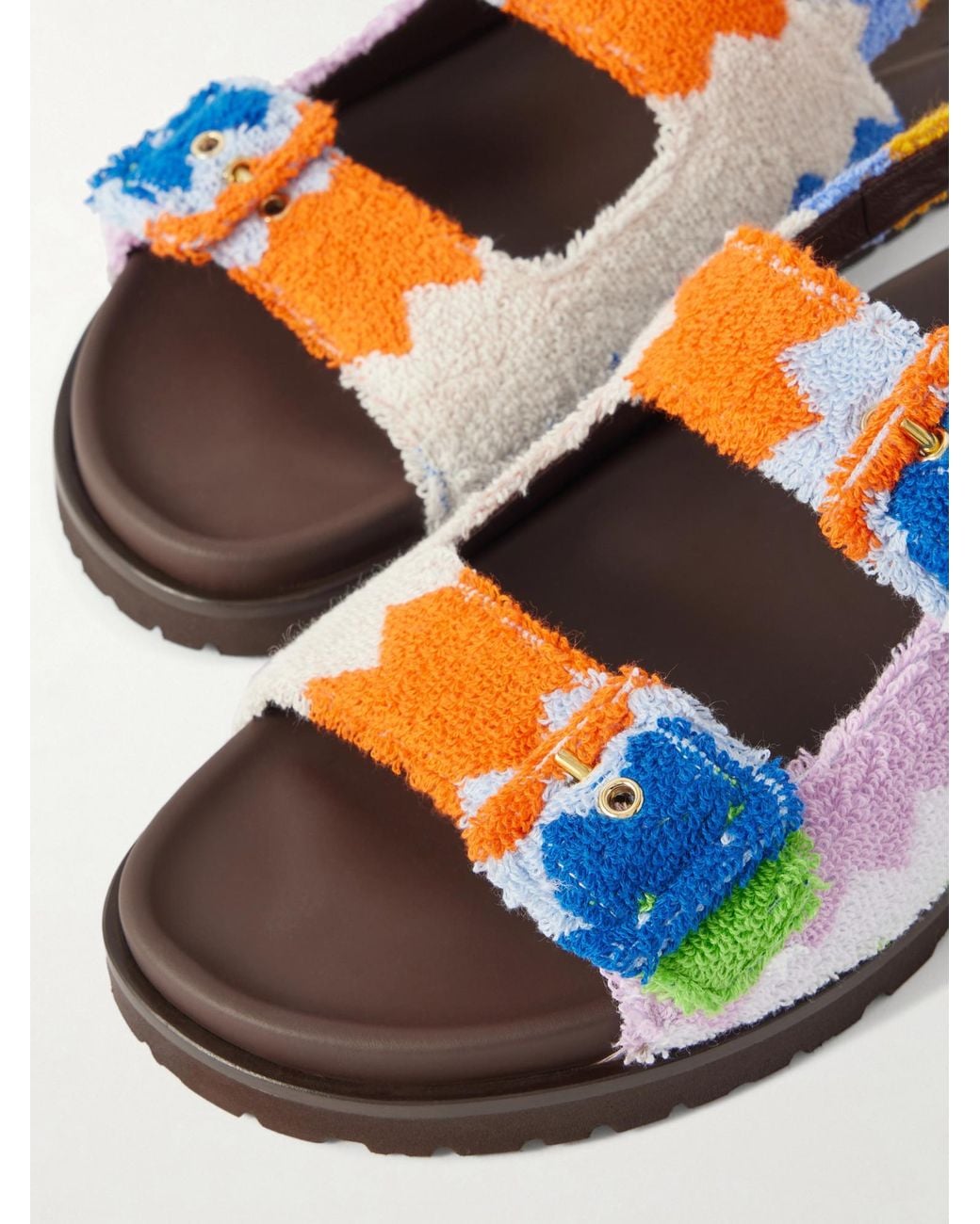 Missoni Green Unique Striped Sandals