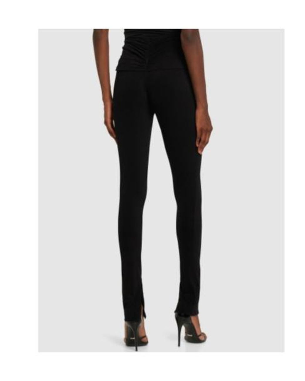 Magda Butrym Black Draped Rose Decorative Casual Pants