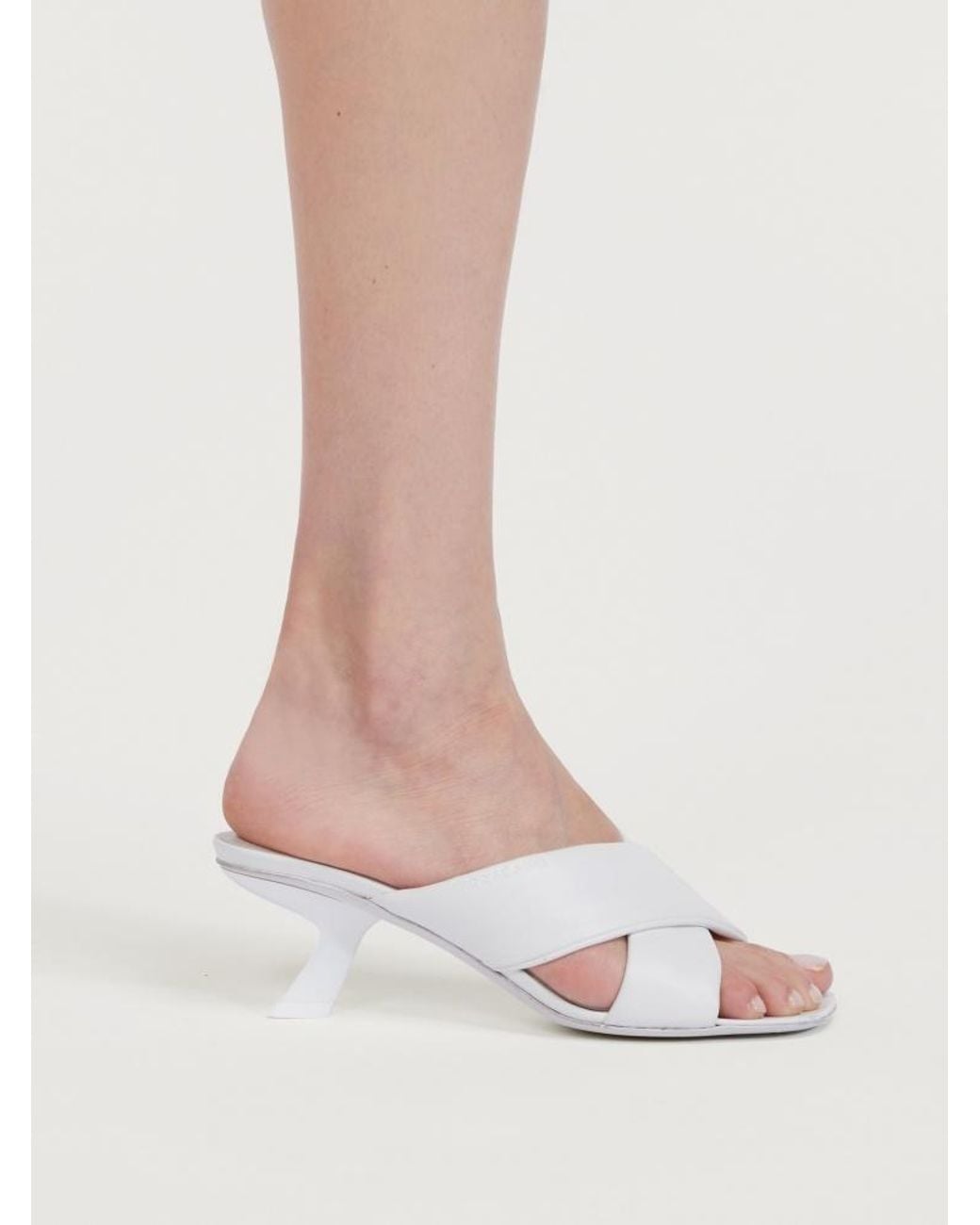 Ferragamo White Logo High-Heeled Sandals