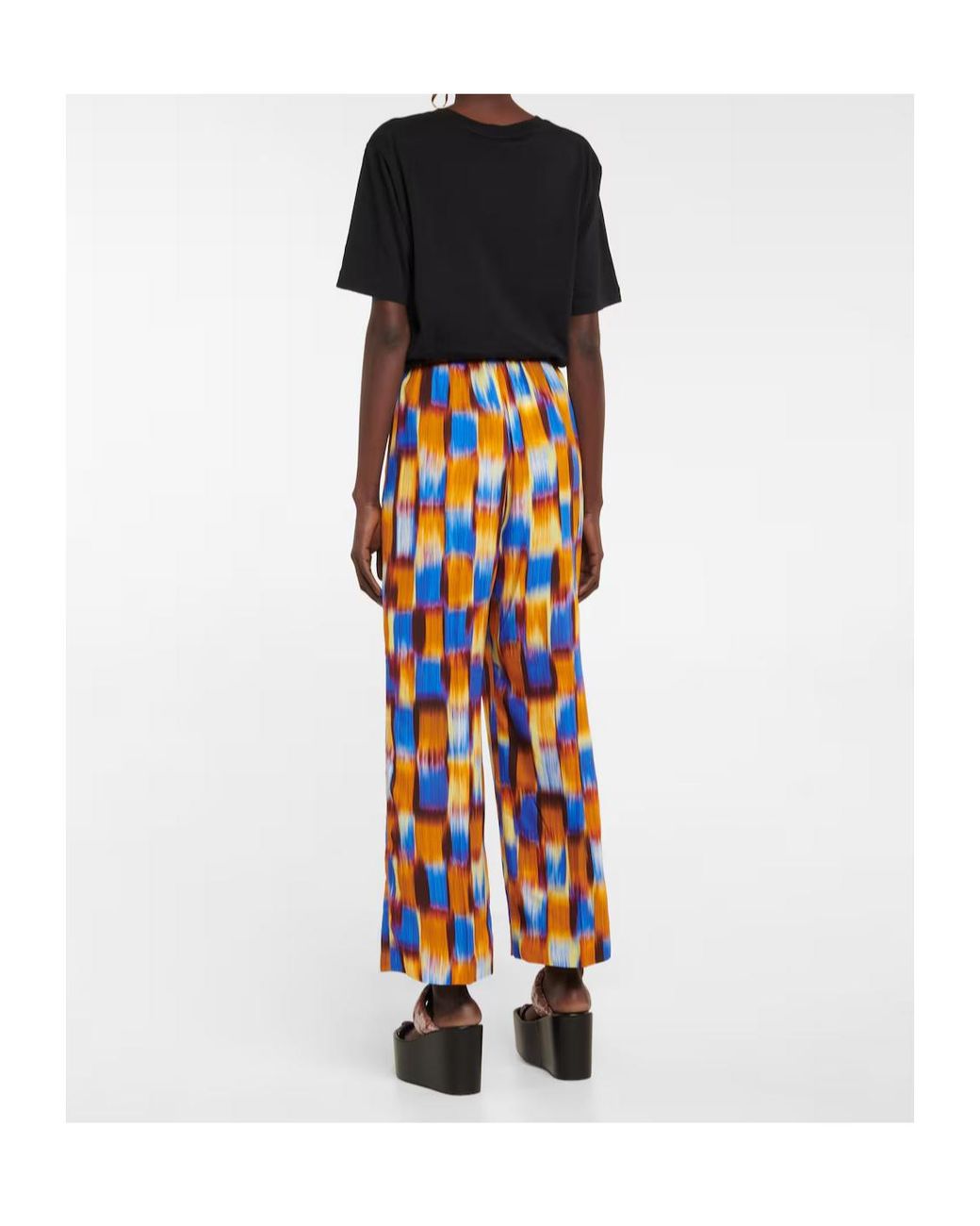 Dries Van Noten Orange Printed Casual Pants