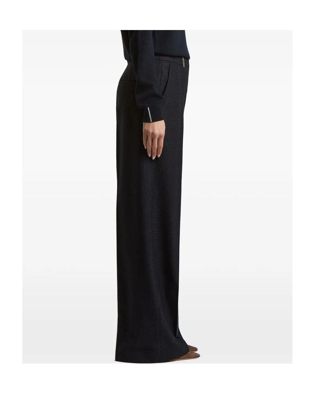 Peserico Black Tailored Straight-Leg Pants