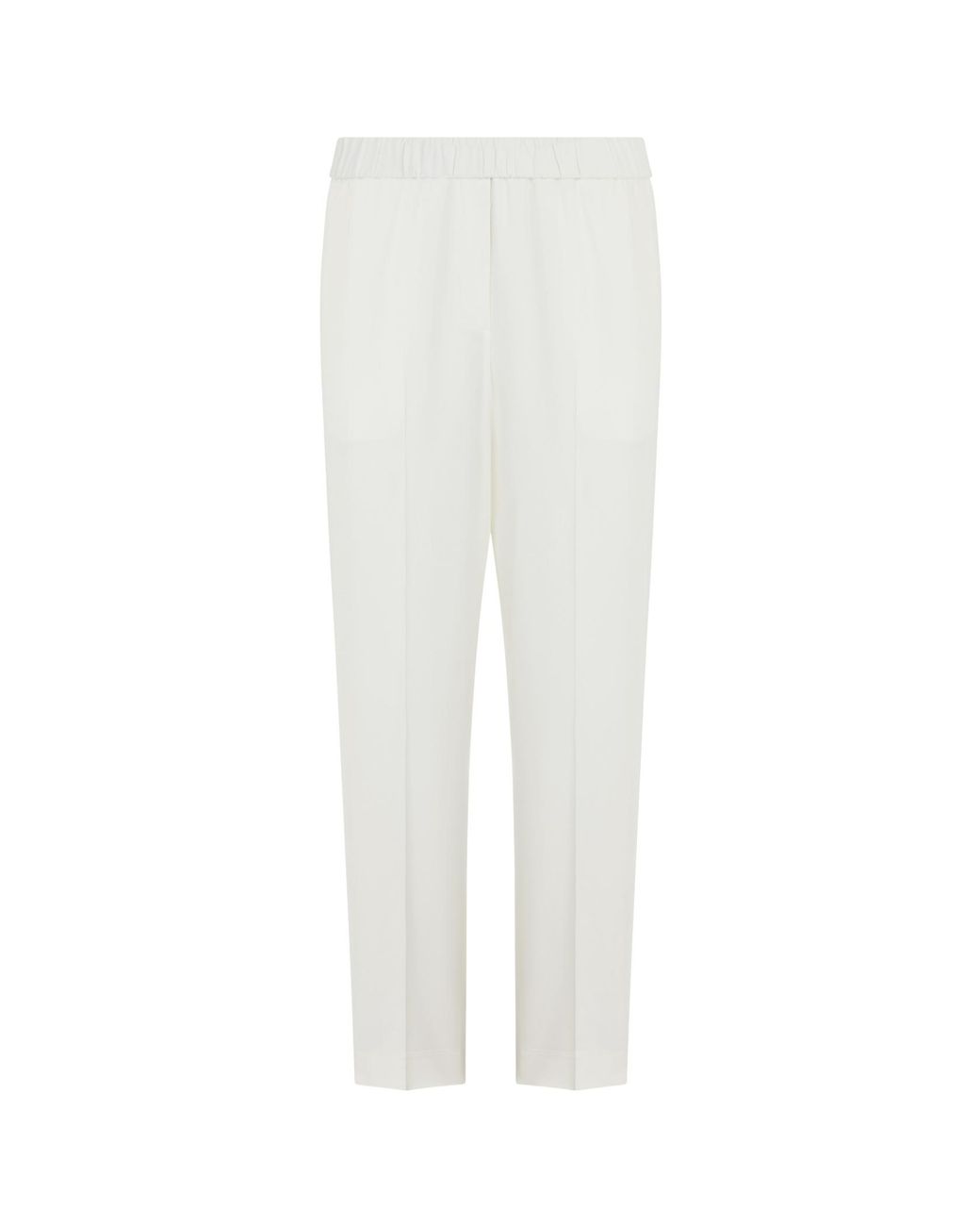 Peserico White Pleated Straight-Leg Pants