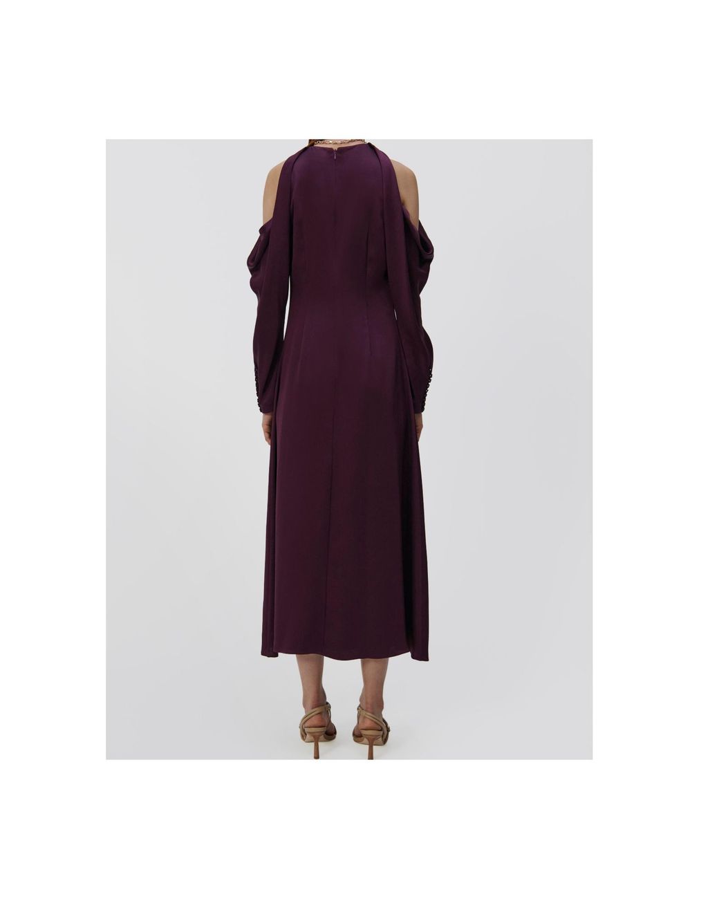 Jonathan Simkhai Purple Lovisa Cold-Shoulder Midi Dress