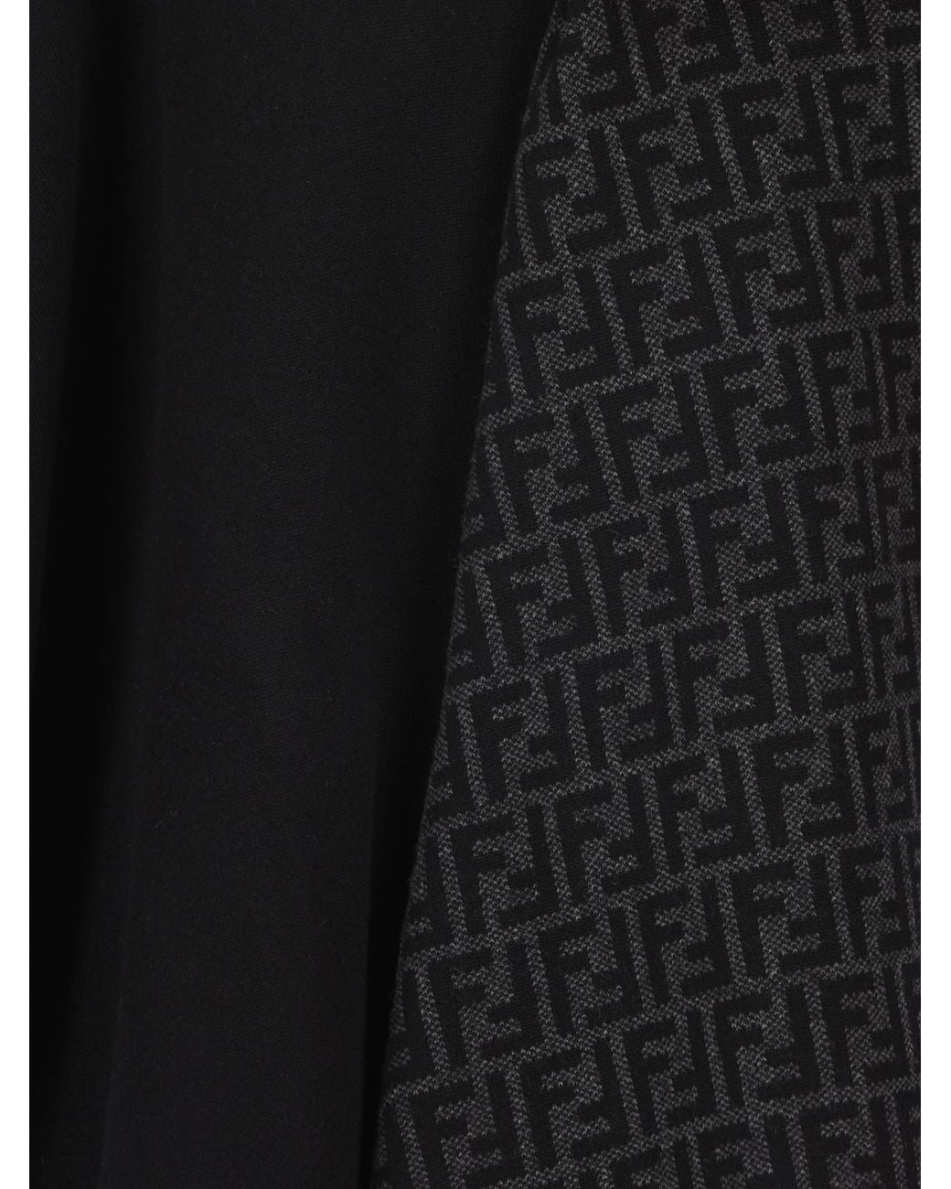 Fendi Black Hooded Ff Monogram Cape