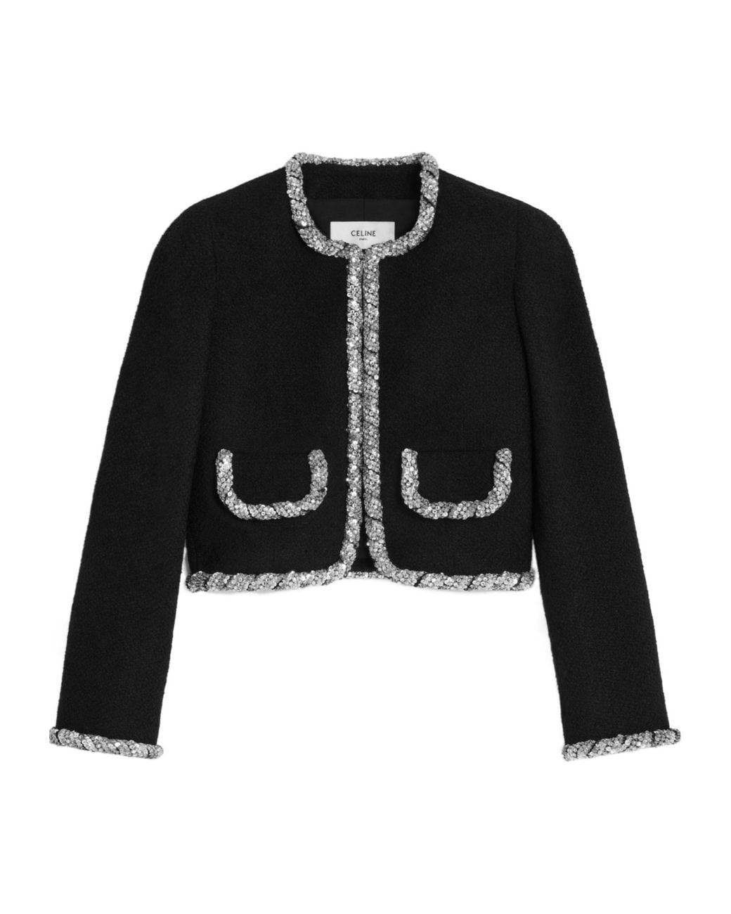 Céline Black Embroidered Icone Jacket