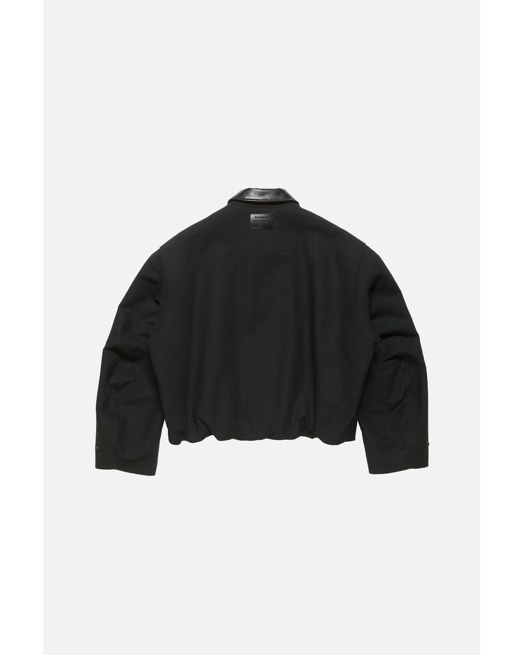 Acne Black Bomber With Leather Collar for men