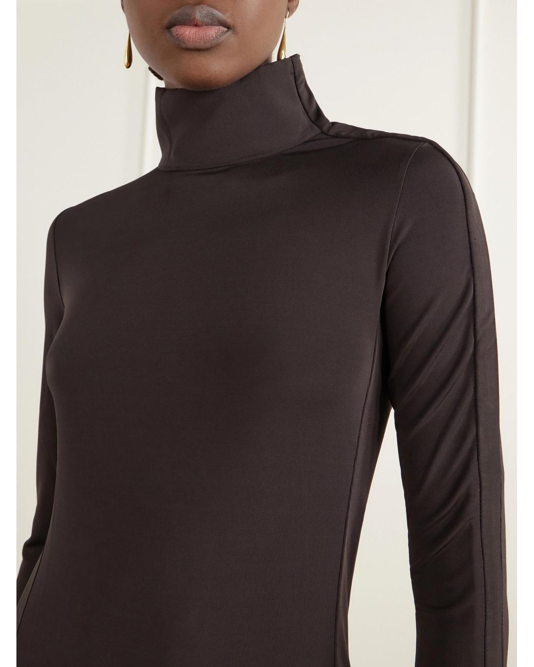 Courreges Black Long-Sleeve High-Neck Dress
