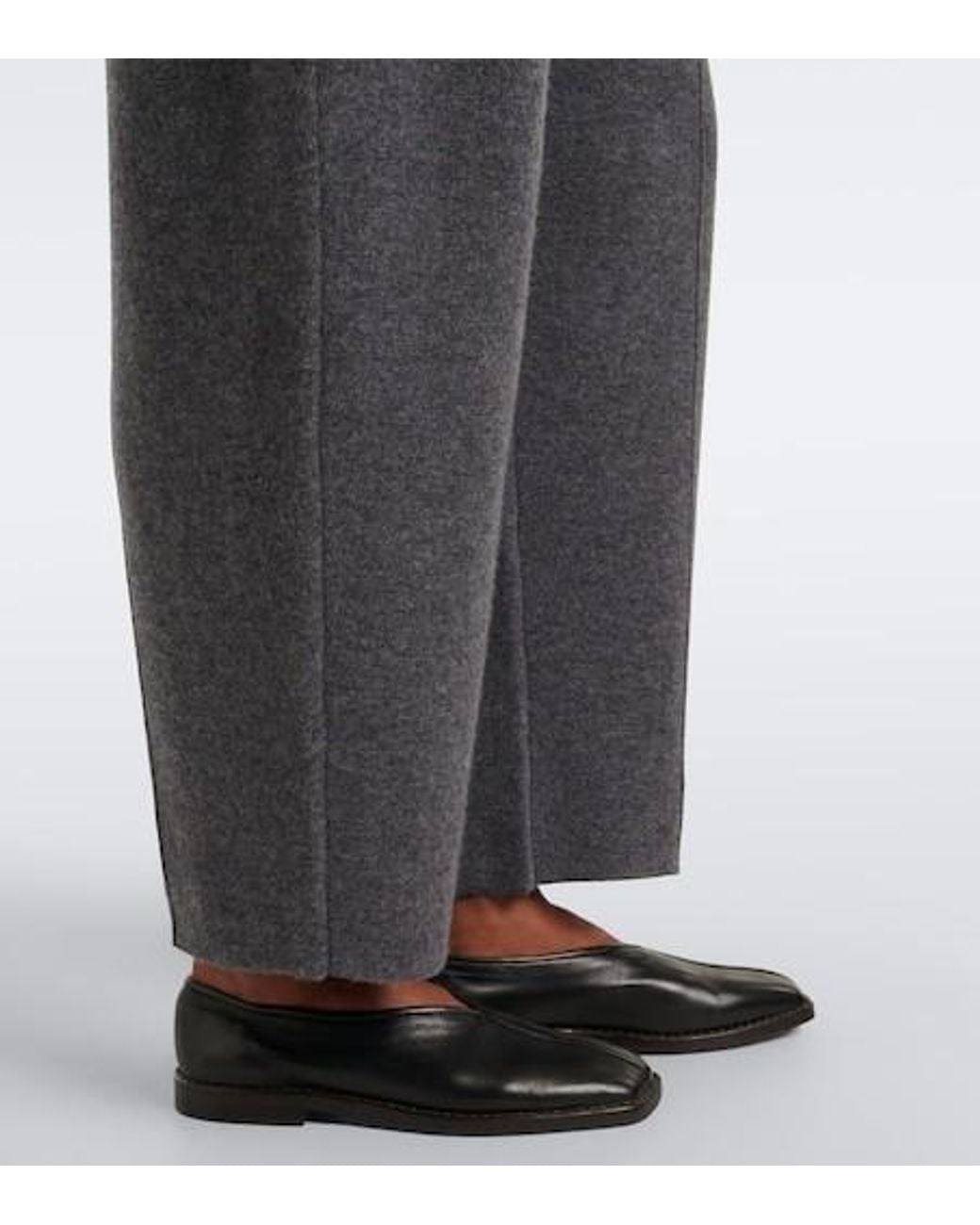 Lisa Yang Gray Wrenda Cashmere Barrel-Leg Pants