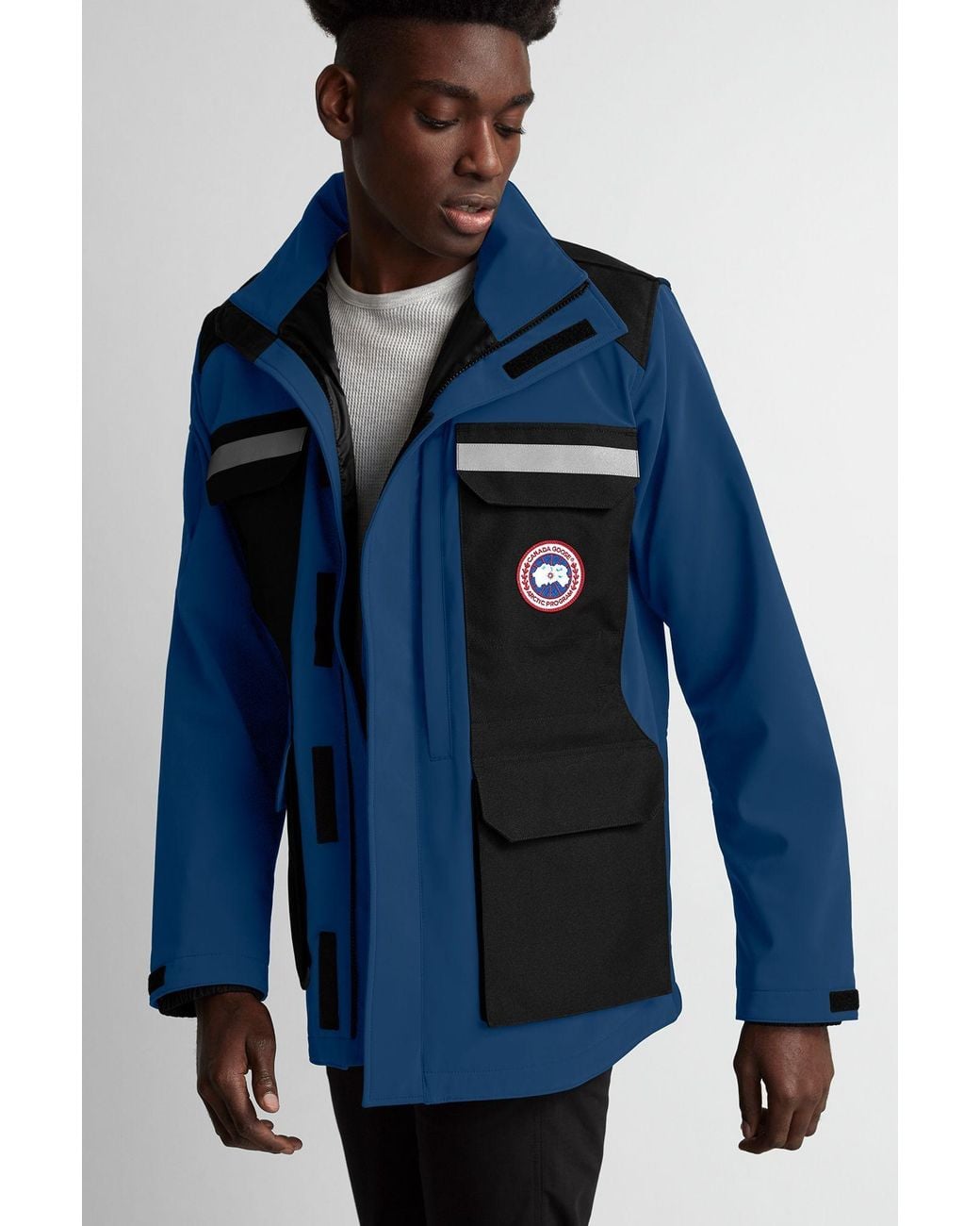 Canada Goose Blue Logo Decal Pocket Casual Jacket for men