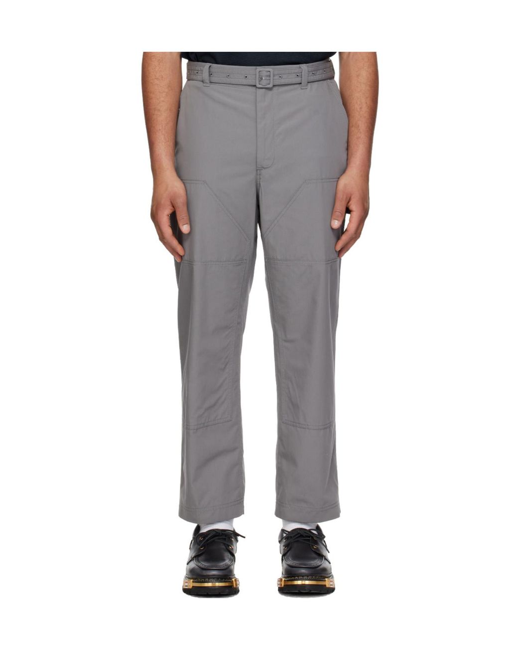 Thom Browne Gray Belted Cargo Pants for men