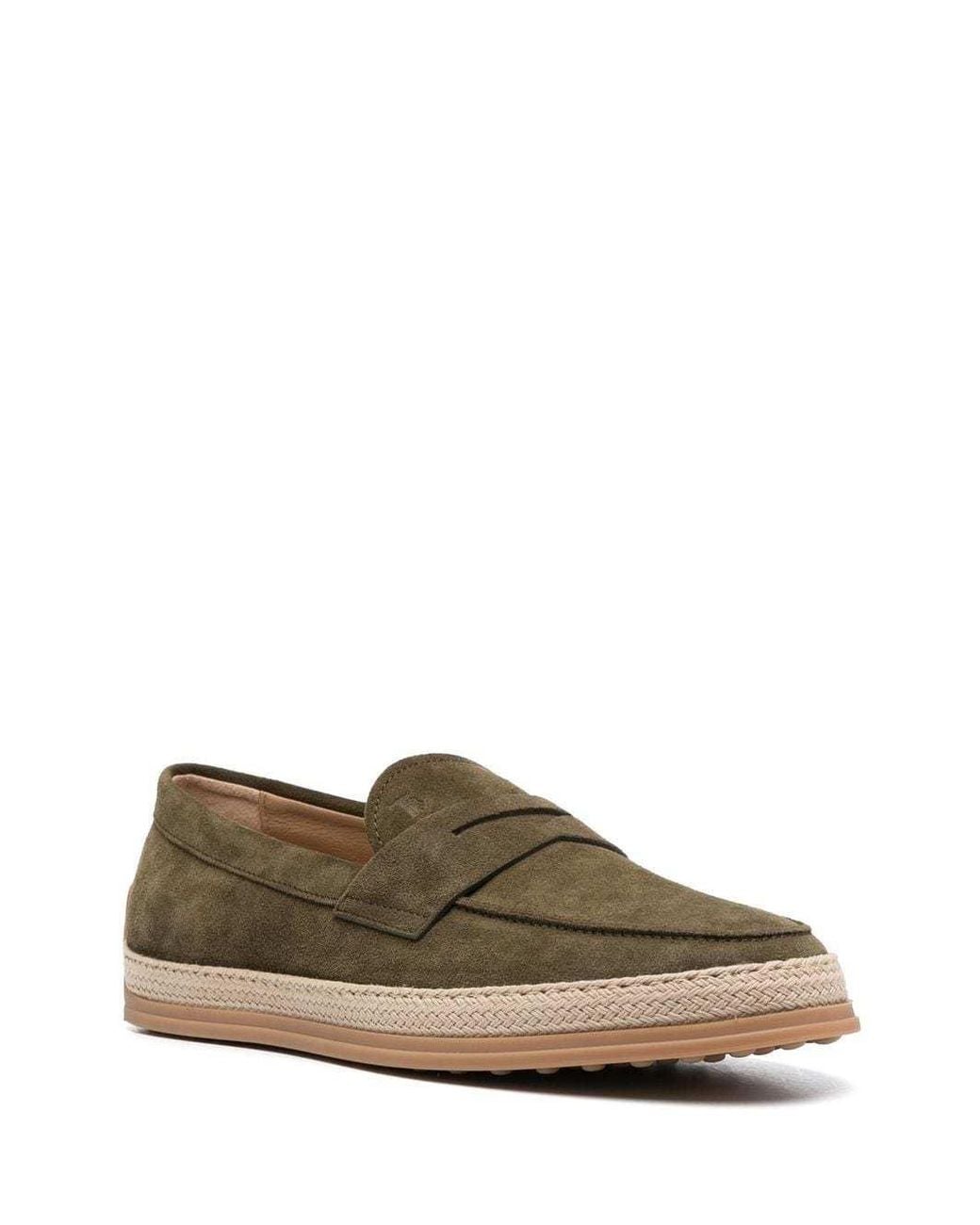 Tod's Brown Almond-Toe Slip-On Loafers for men
