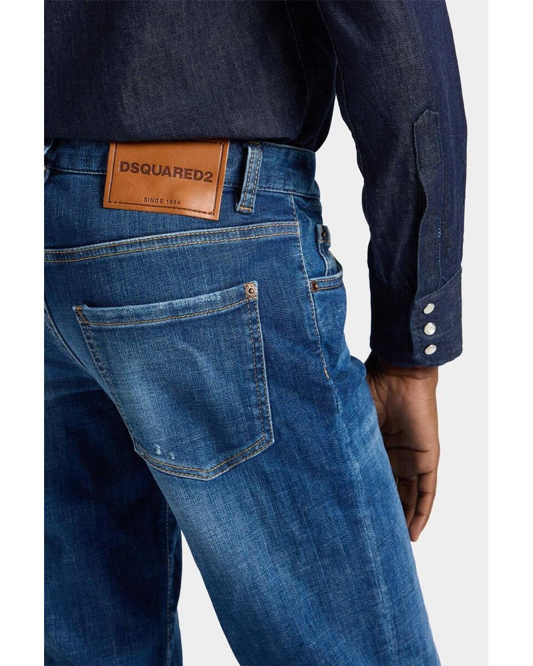 DSquared² Blue Slim Fit Distressed Jeans