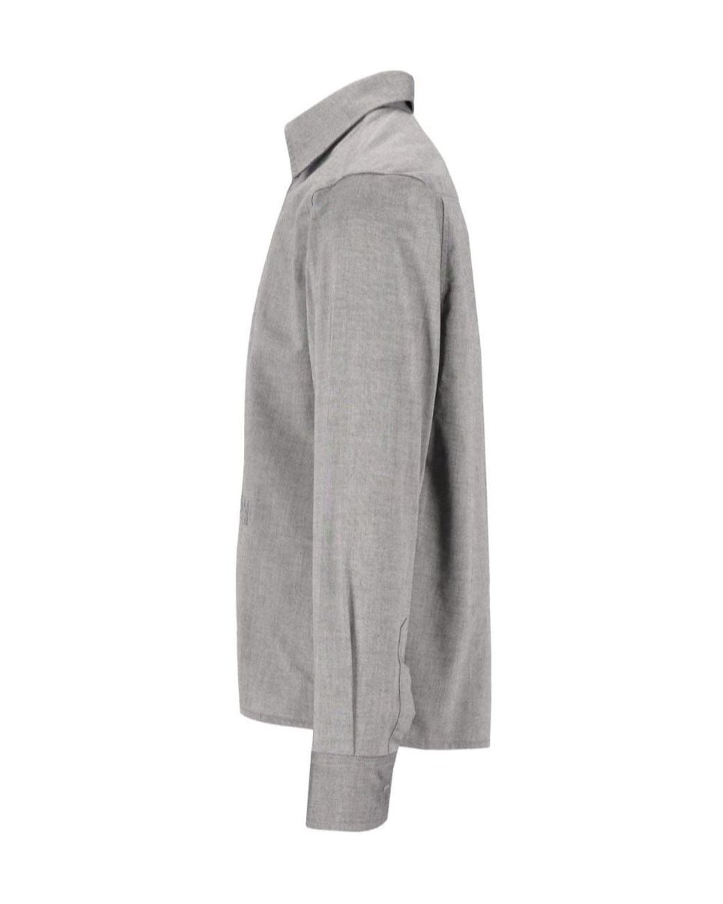 MM6 by Maison Margiela Gray Numeric Embroidered Shirt for men