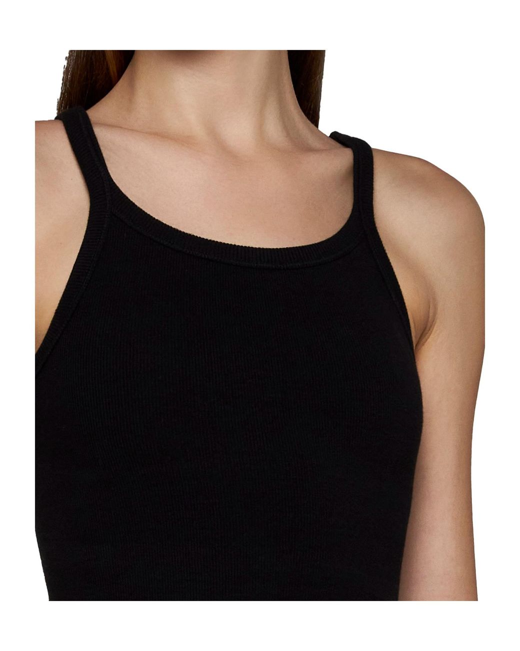 Wardrobe NYC Black Scoop-Neck Cropped Top