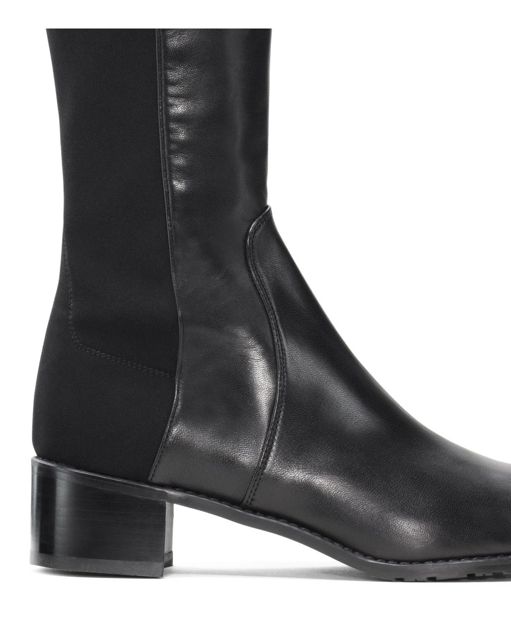Stuart Weitzman Black Panelled Almond Toe Boots