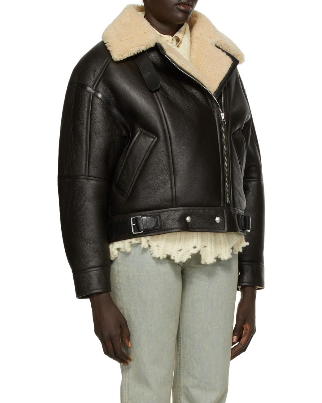 Acne Black Double-Breasted Zip-Up Jacket