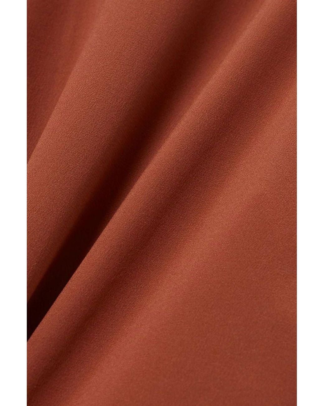 Brunello Cucinelli Brown Long-Sleeve Silk Blouse