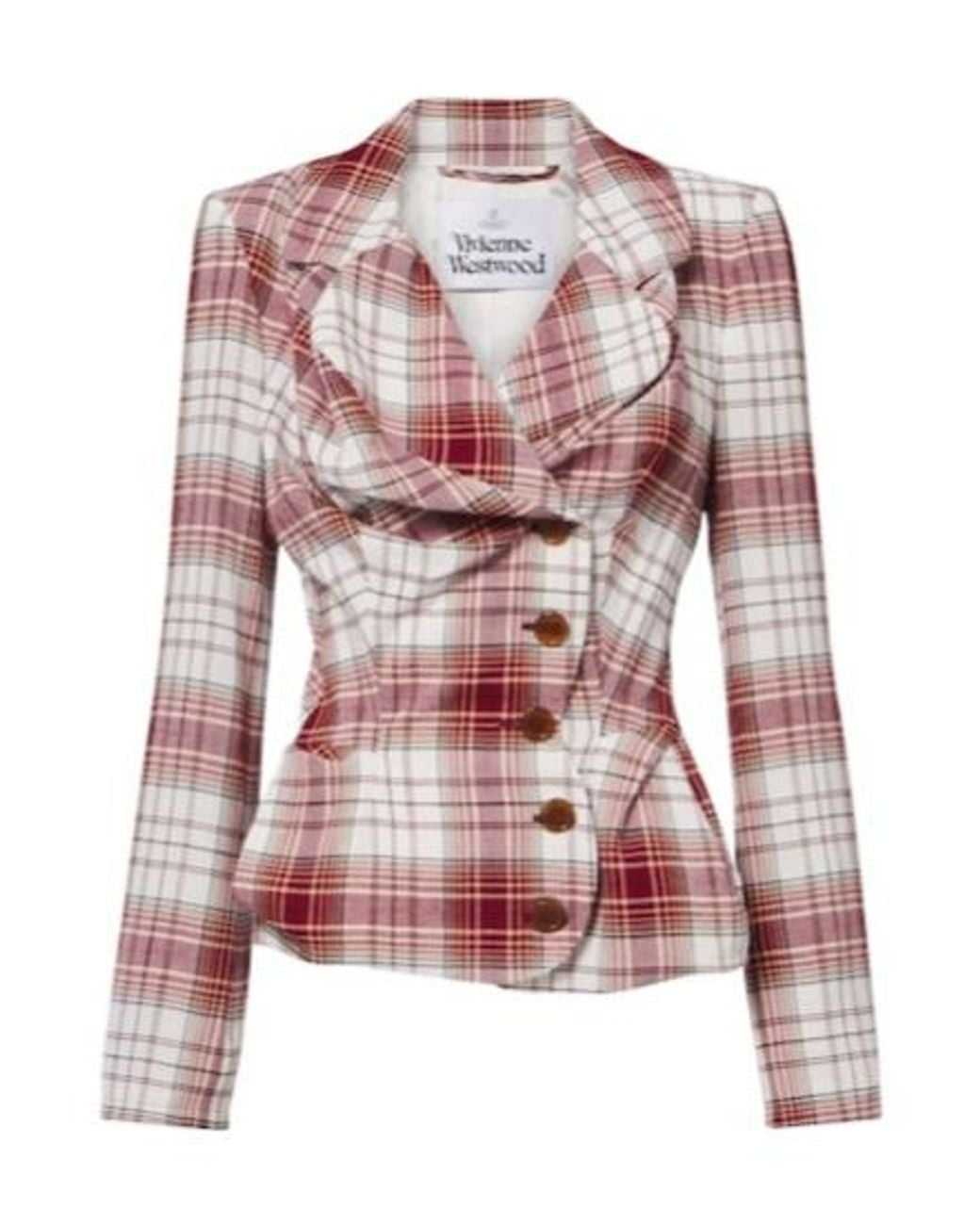 Vivienne Westwood Red Drunken Tartan Crêpe Blazer
