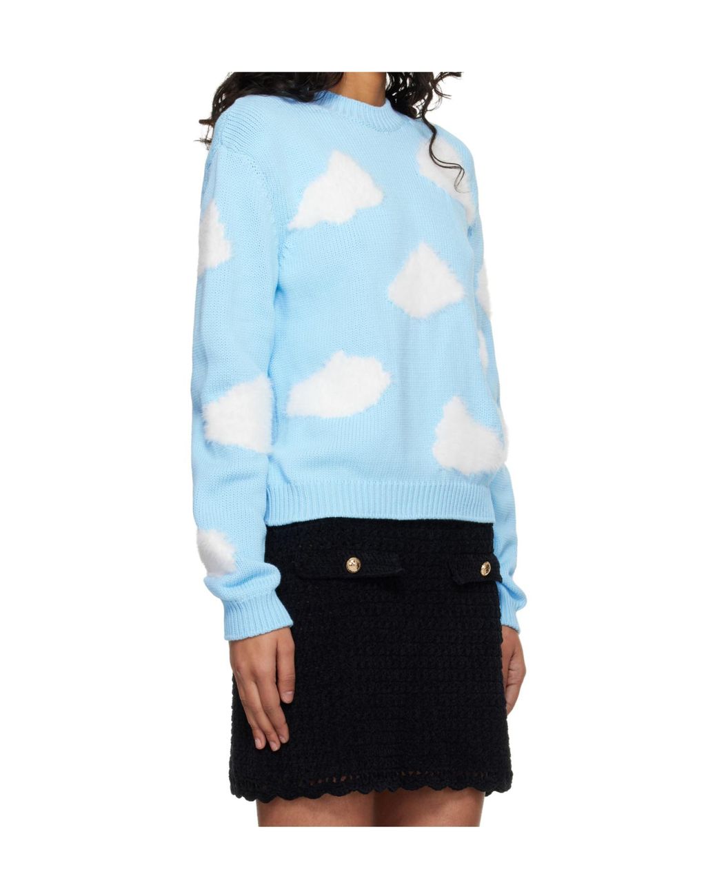 Moschino Blue Cloud Crew Neck Sweater