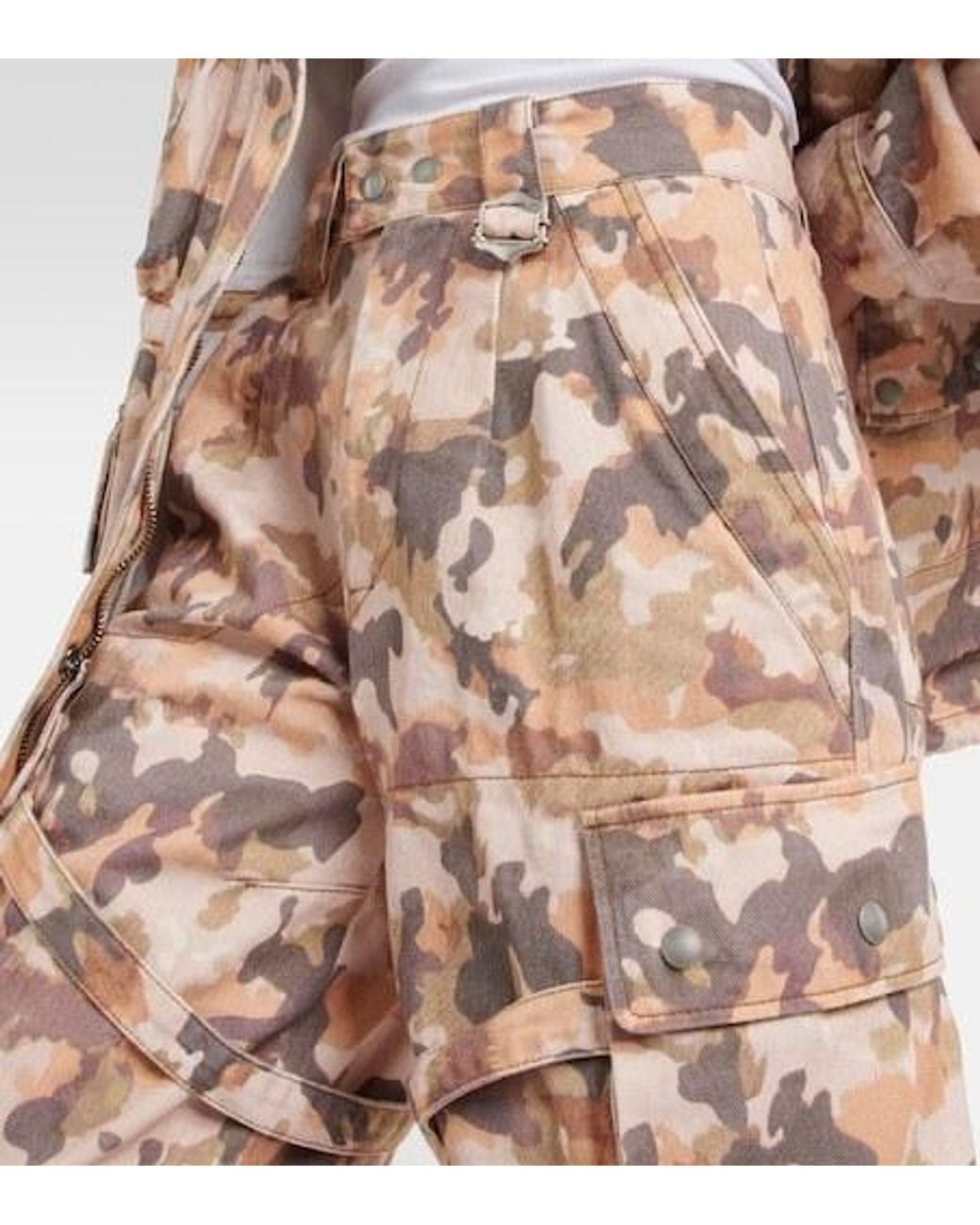 Isabel Marant Pink Printed Cotton Cargo Pants