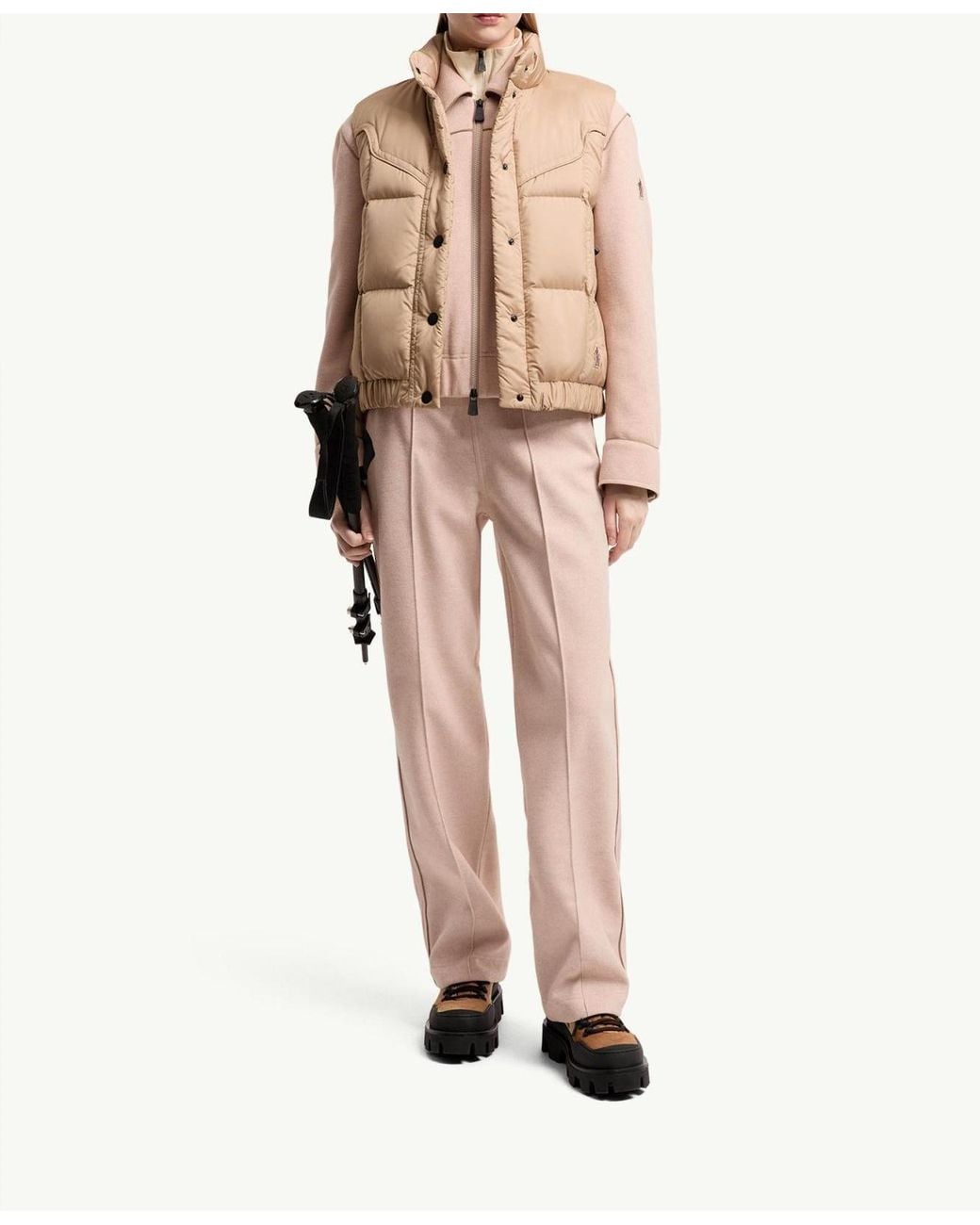 Moncler Pink Grenoble Drawstring Flannel Pants