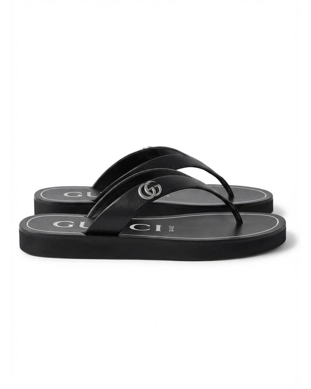 Gucci Black Double G Thong Sandals