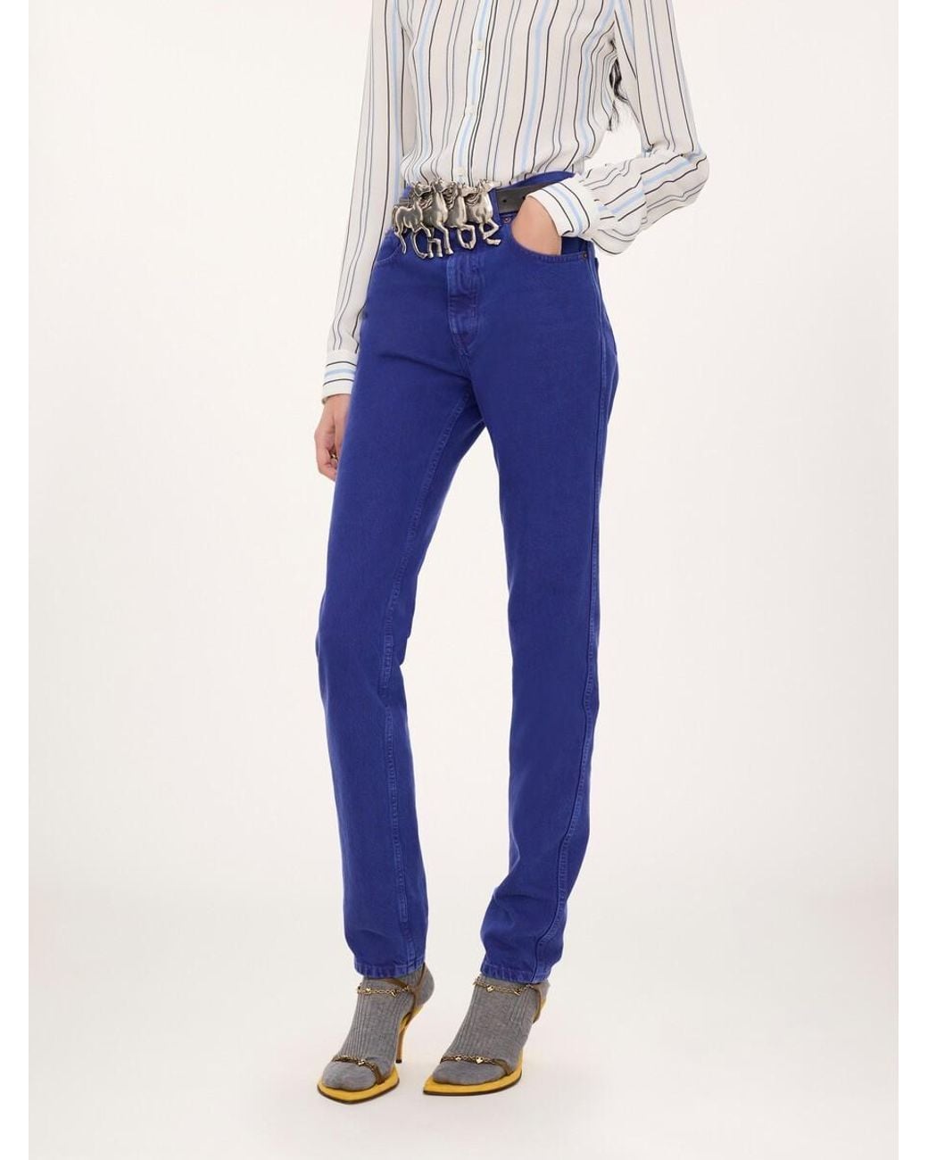 Chloé Blue Chloé High-Rise Straight Jeans