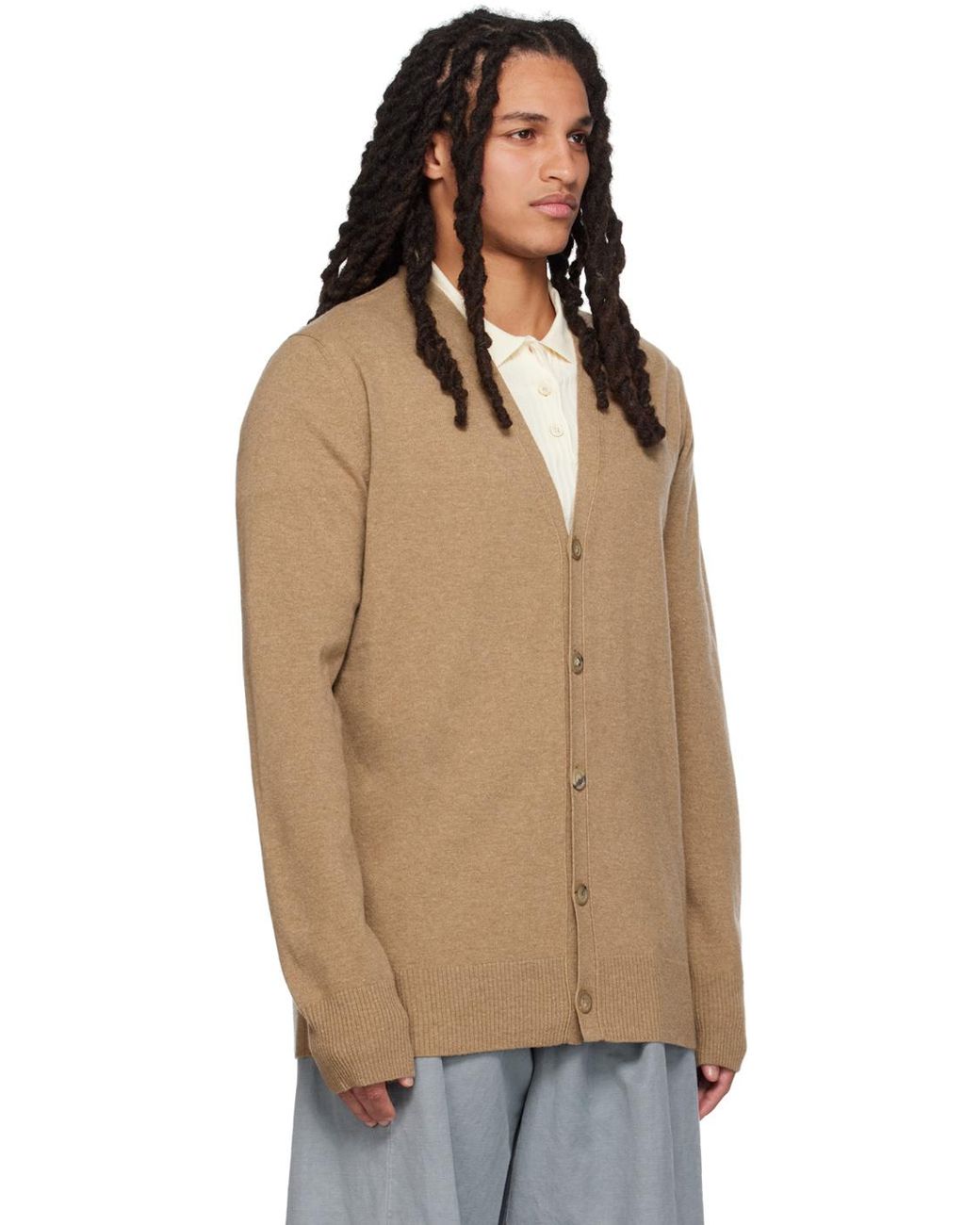 Maison Margiela Brown V-Neck Cardigan for men