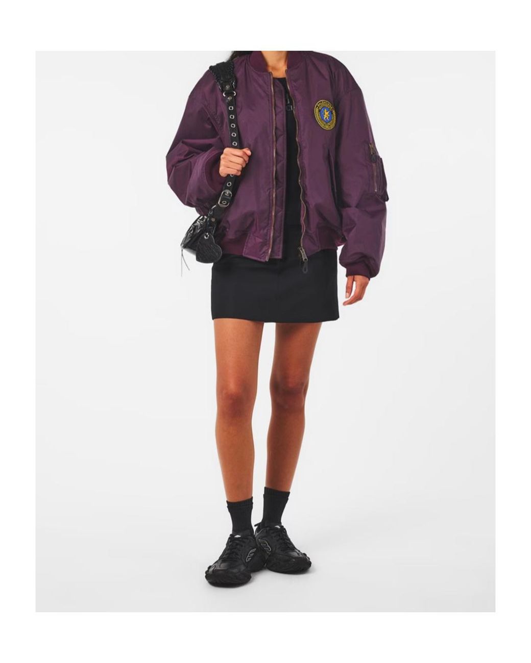 Balenciaga Purple Stand-Up Collar Casual Jacket