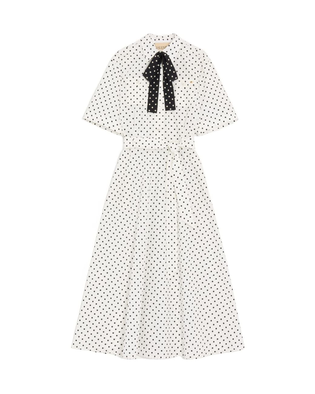Valentino White Poplin Plusdepois Print Midi Dress
