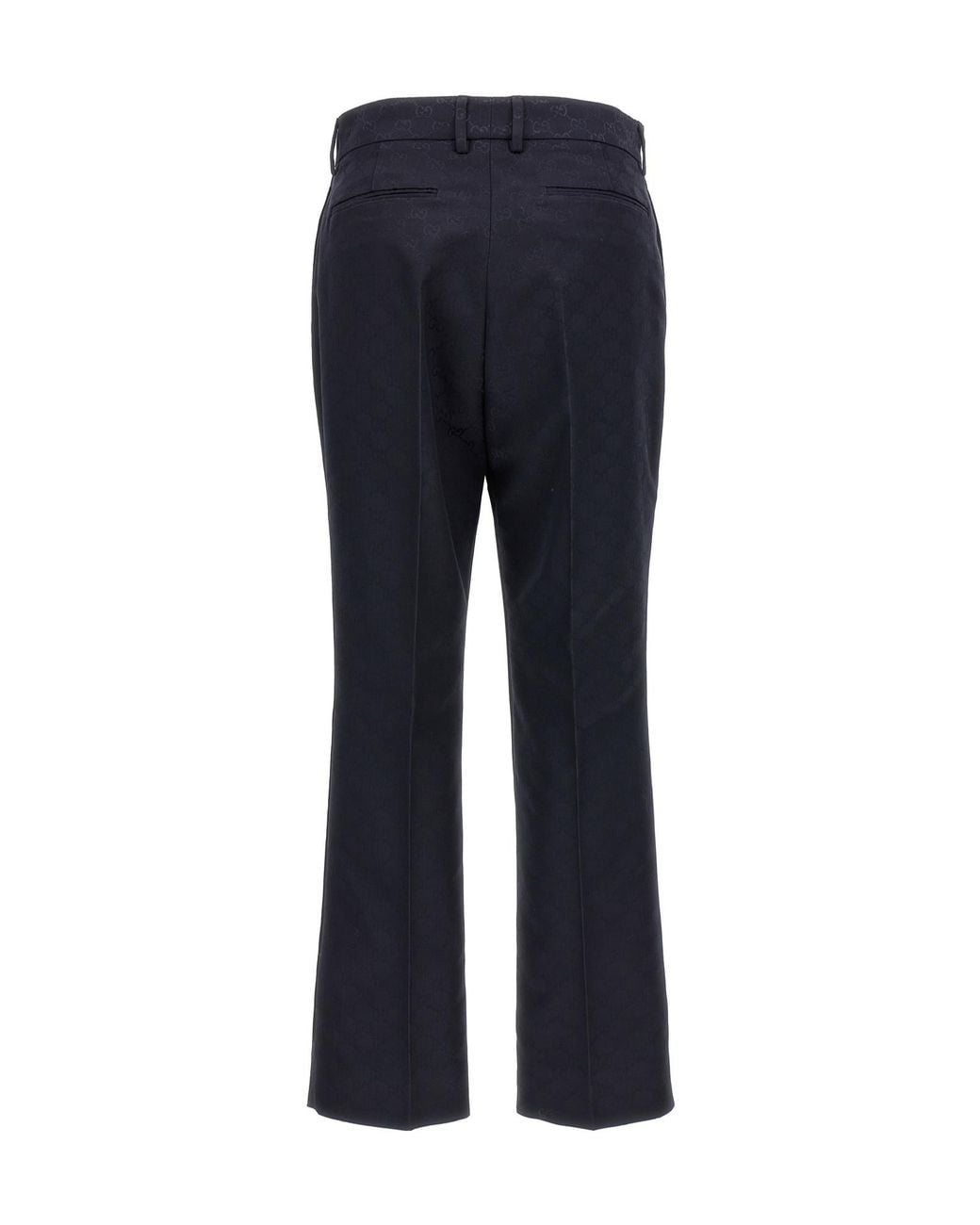 Gucci Blue Gg Jacquard Mid-Rise Trousers