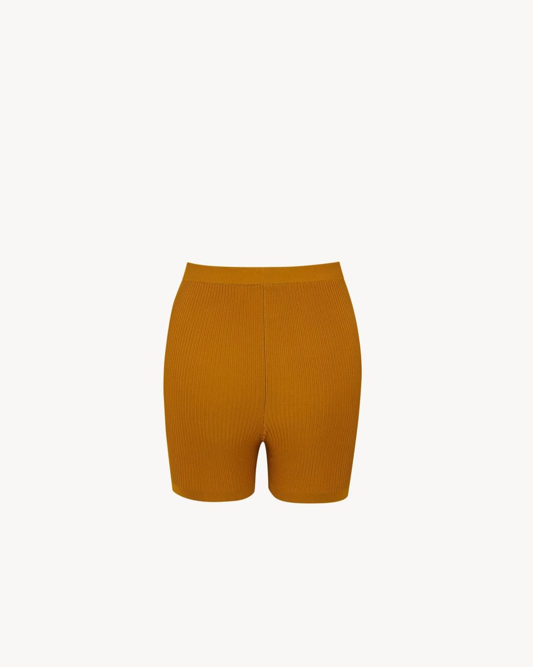 Saint Laurent Orange Rib-Knit Cycling Shorts