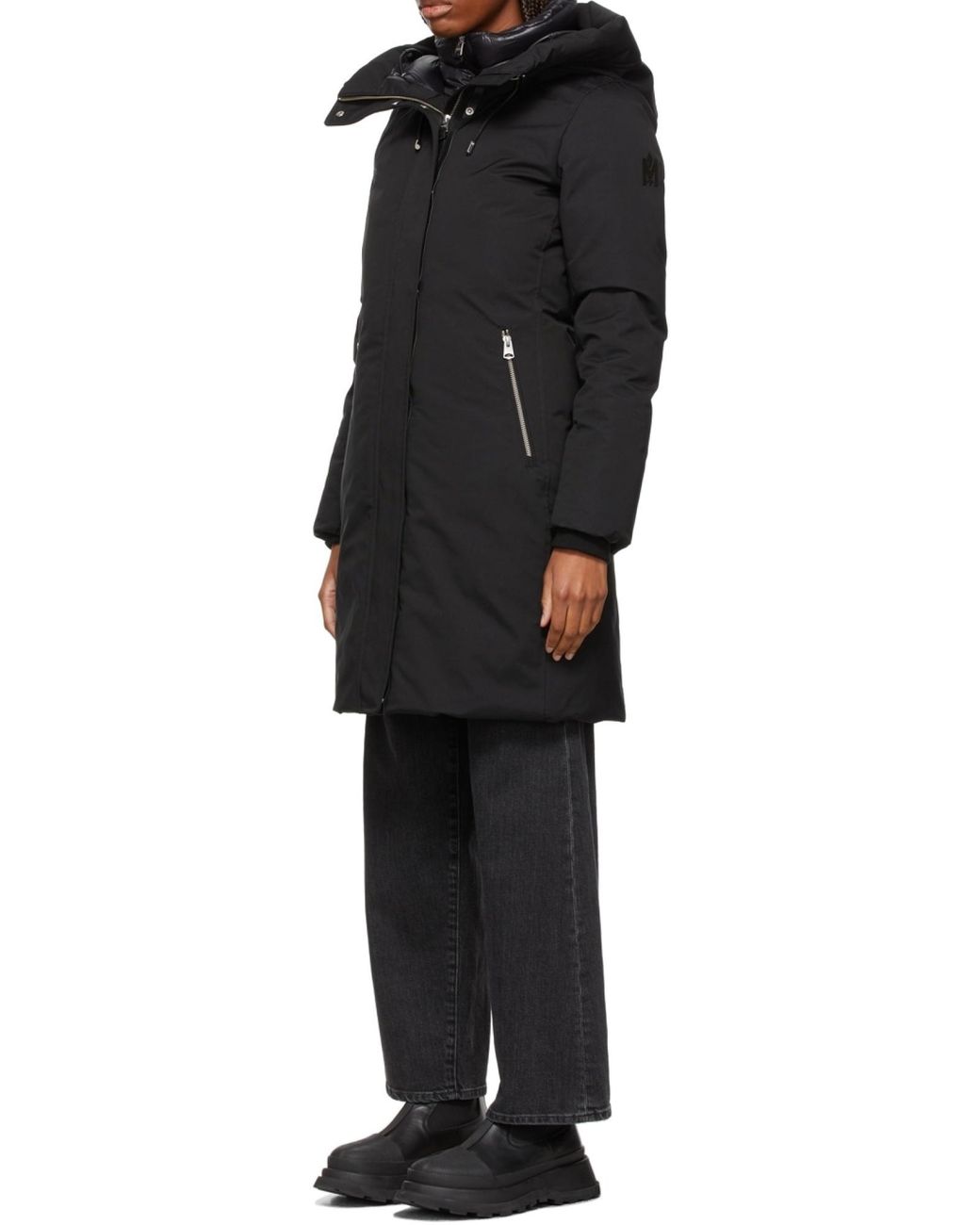 Mackage Black Padded Down Hooded Coat