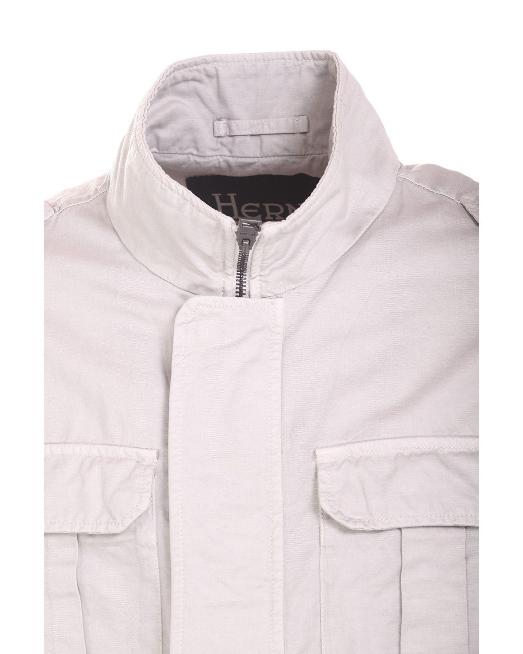 Herno Gray High-Neck Zipped Jacket for men
