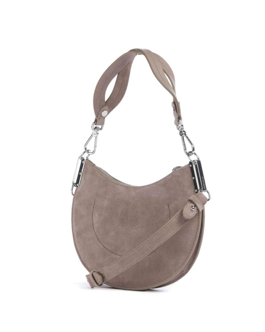 Coccinelle White Curved Zip Shoulder Bag