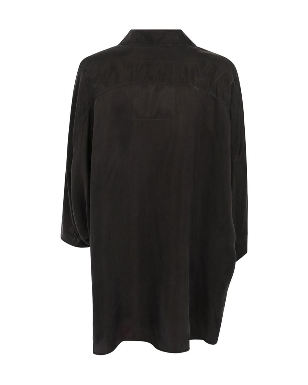 Ziggy Chen Black Short-Sleeved Back Gathered Shirt