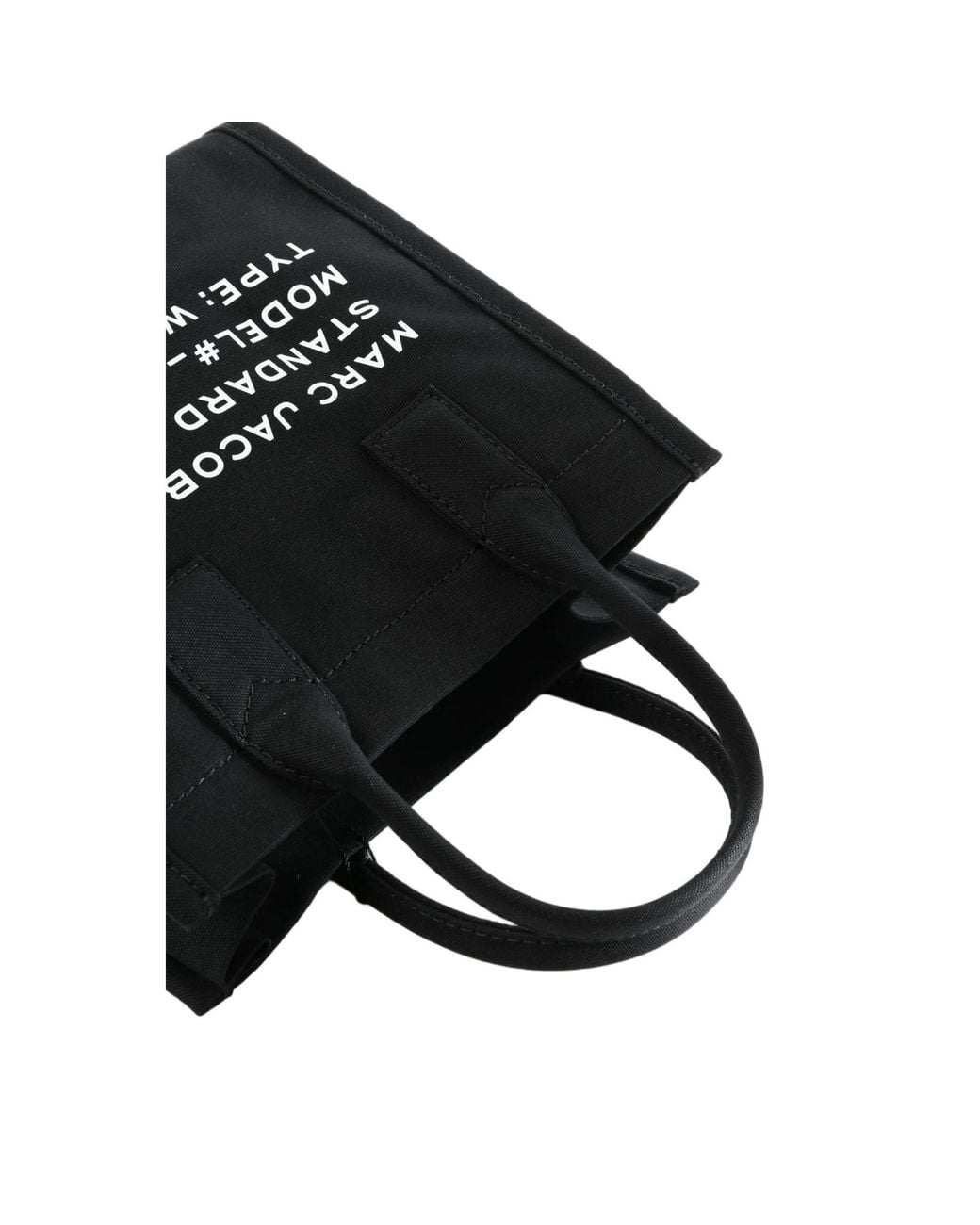 Marc Jacobs Black Medium Logo-Print Cotton Tote Bag