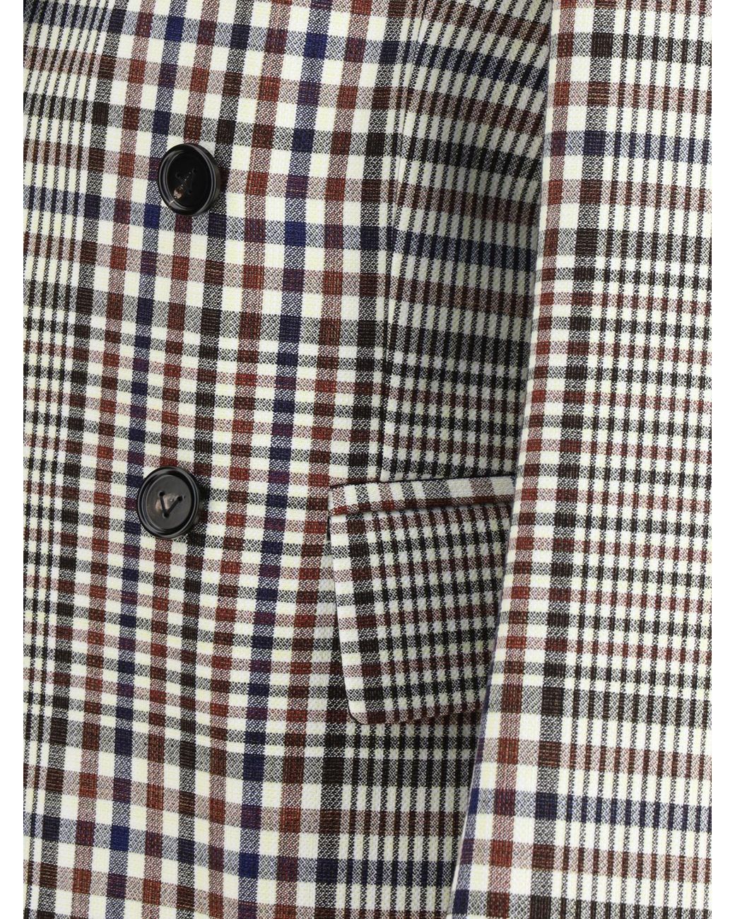 Bottega Veneta Gray Double-Breasted Checked Jacket