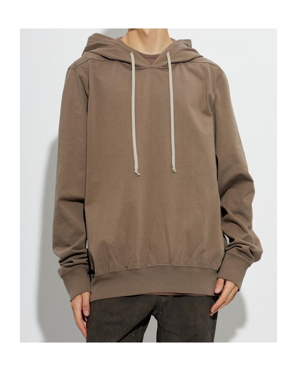Rick Owens Brown Oversized Drawstring Hoodie for men