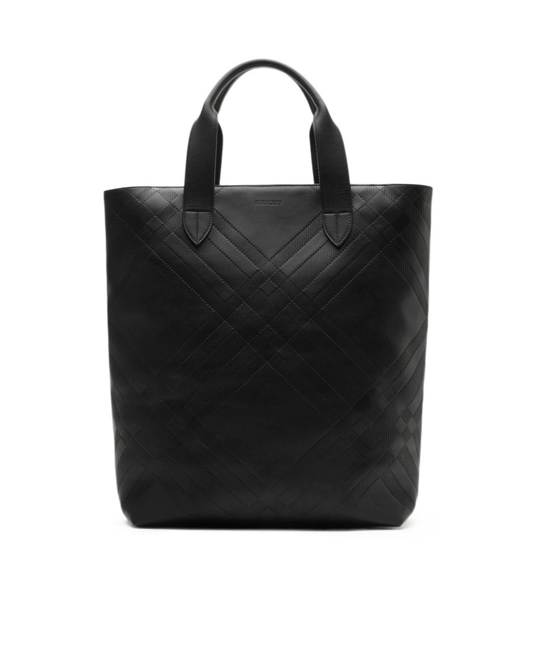 Burberry Black Embossed Check Tote for men