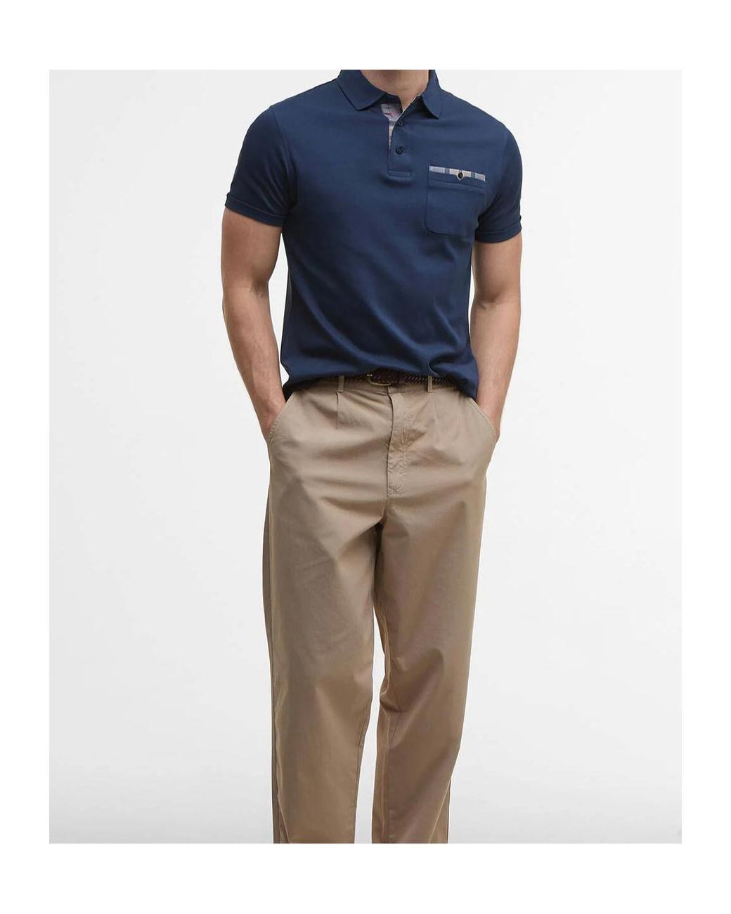 Barbour Blue Corpatch Tailored Short-Sleeved Polo Shirt for men
