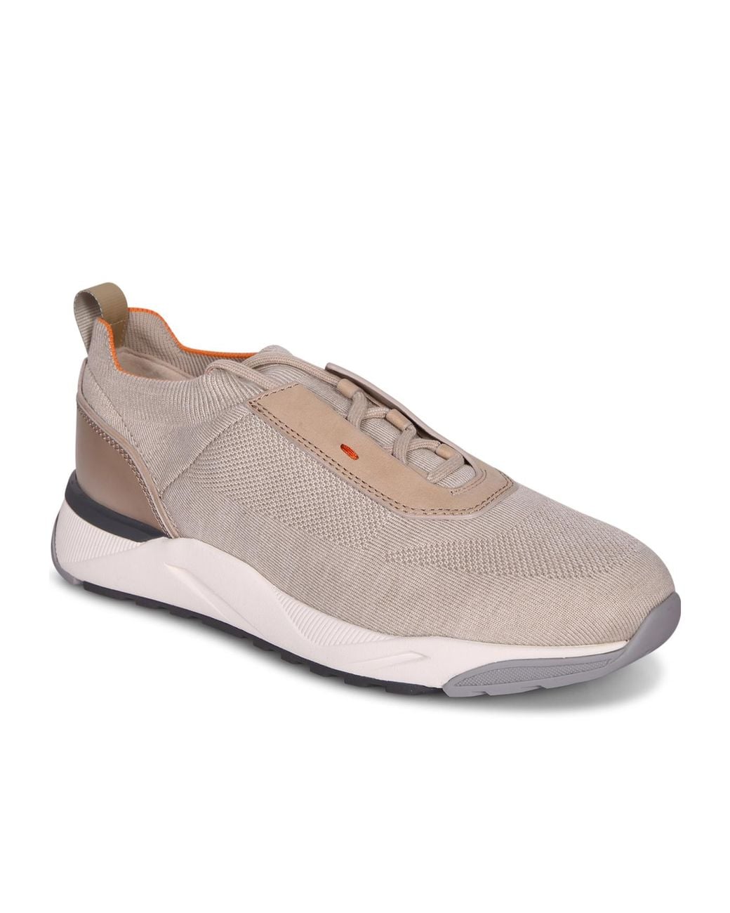 Santoni Brown Knit Slip-On Sneakers for men
