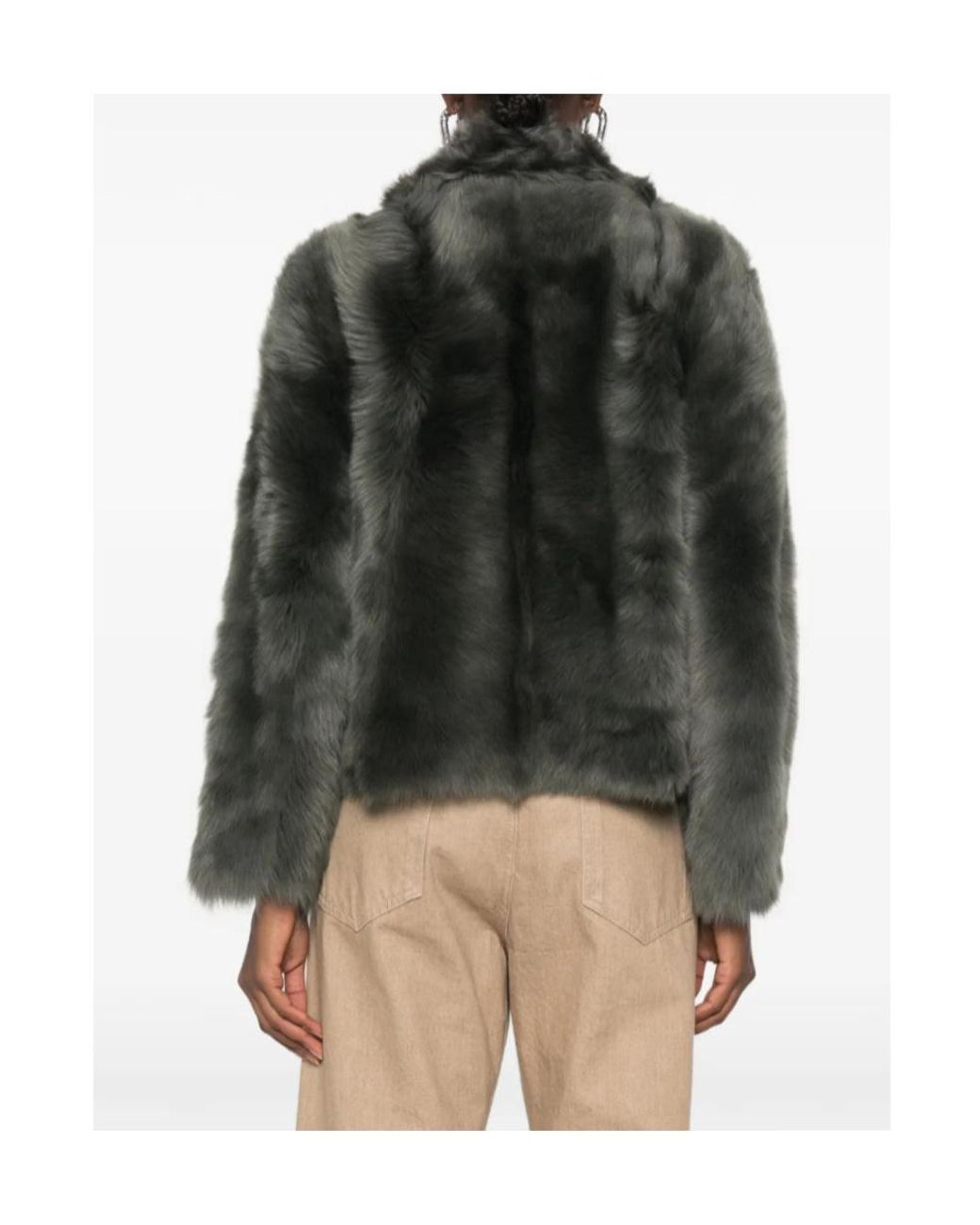 Yves Salomon Gray Long-Sleeve Reversible Jacket
