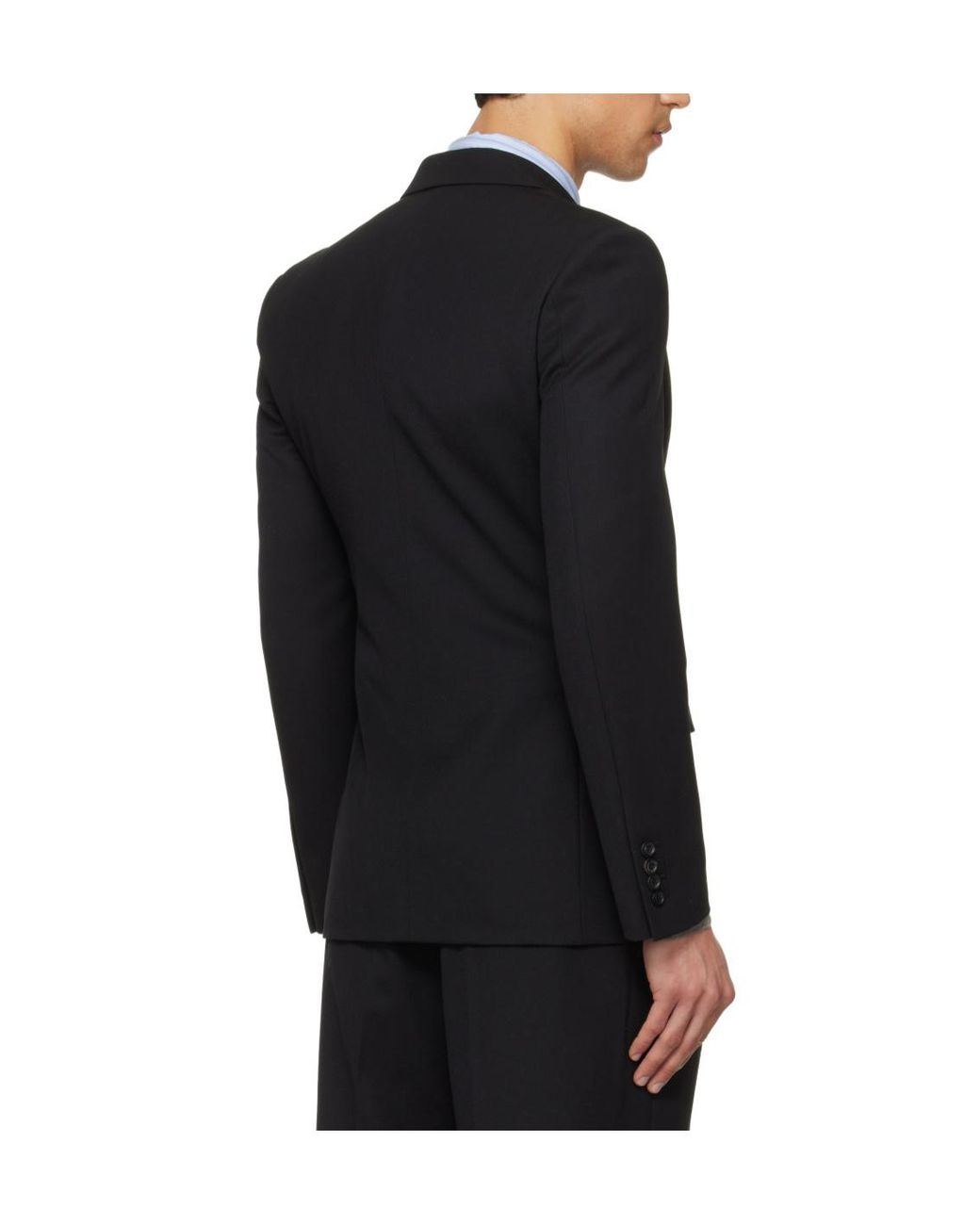 TONYWACK Black Double-Breasted Peak-Lapel Blazer for men