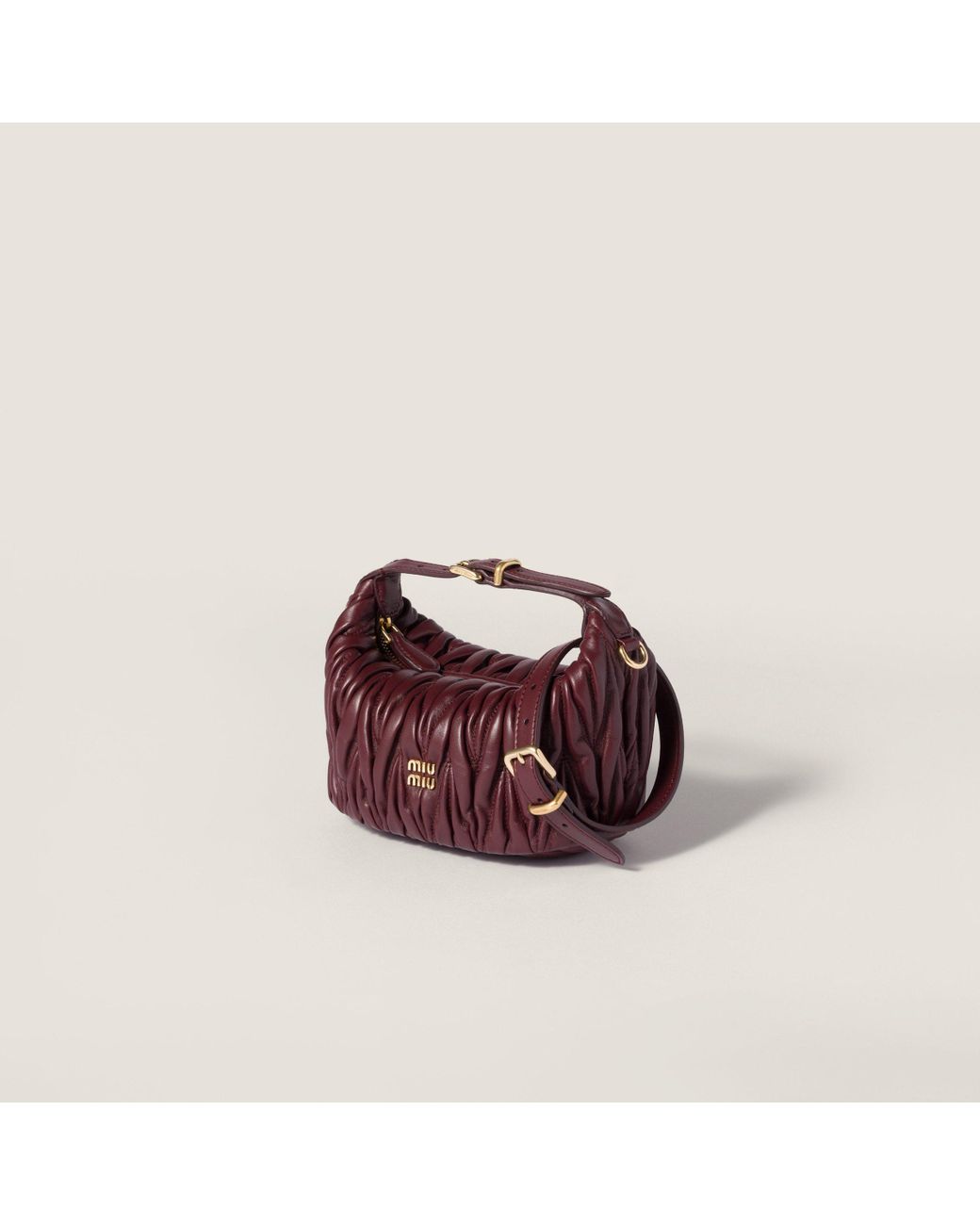 Miu Miu Purple Matelassé Nappa Leather Clutch