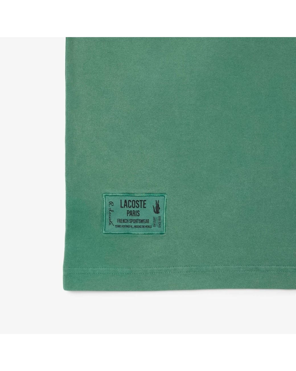 Lacoste Green Washed Crewneck Shortsleeve Tshirt for men