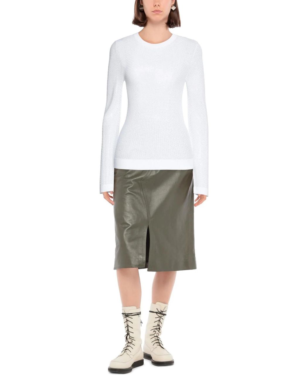 Dolce & Gabbana White Solid Lightweight Knit Sweater
