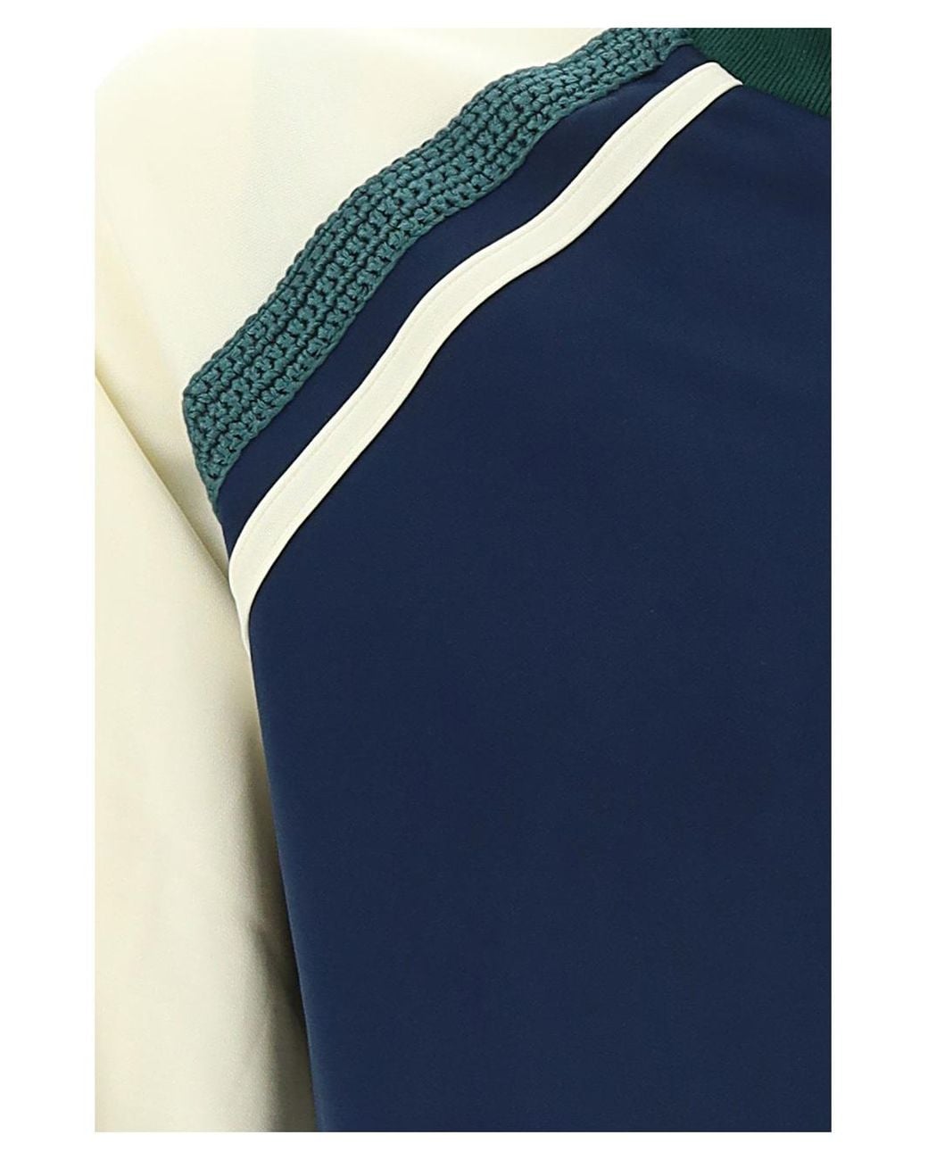 Wales Bonner Blue Striped-Trim Zipped Sweatshirt for men